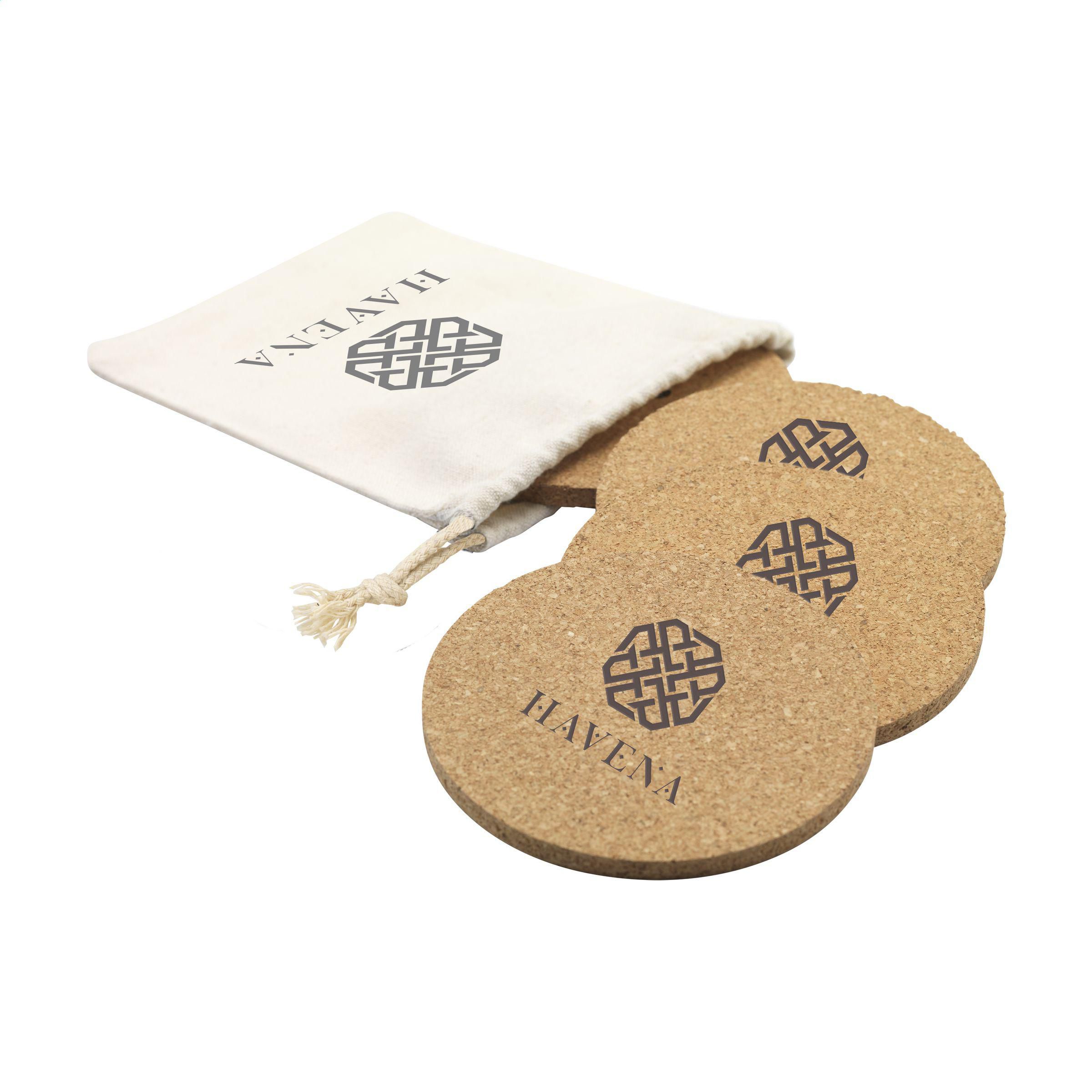 Scoot Cork Coaster Set onderzetters bedrukken met logo