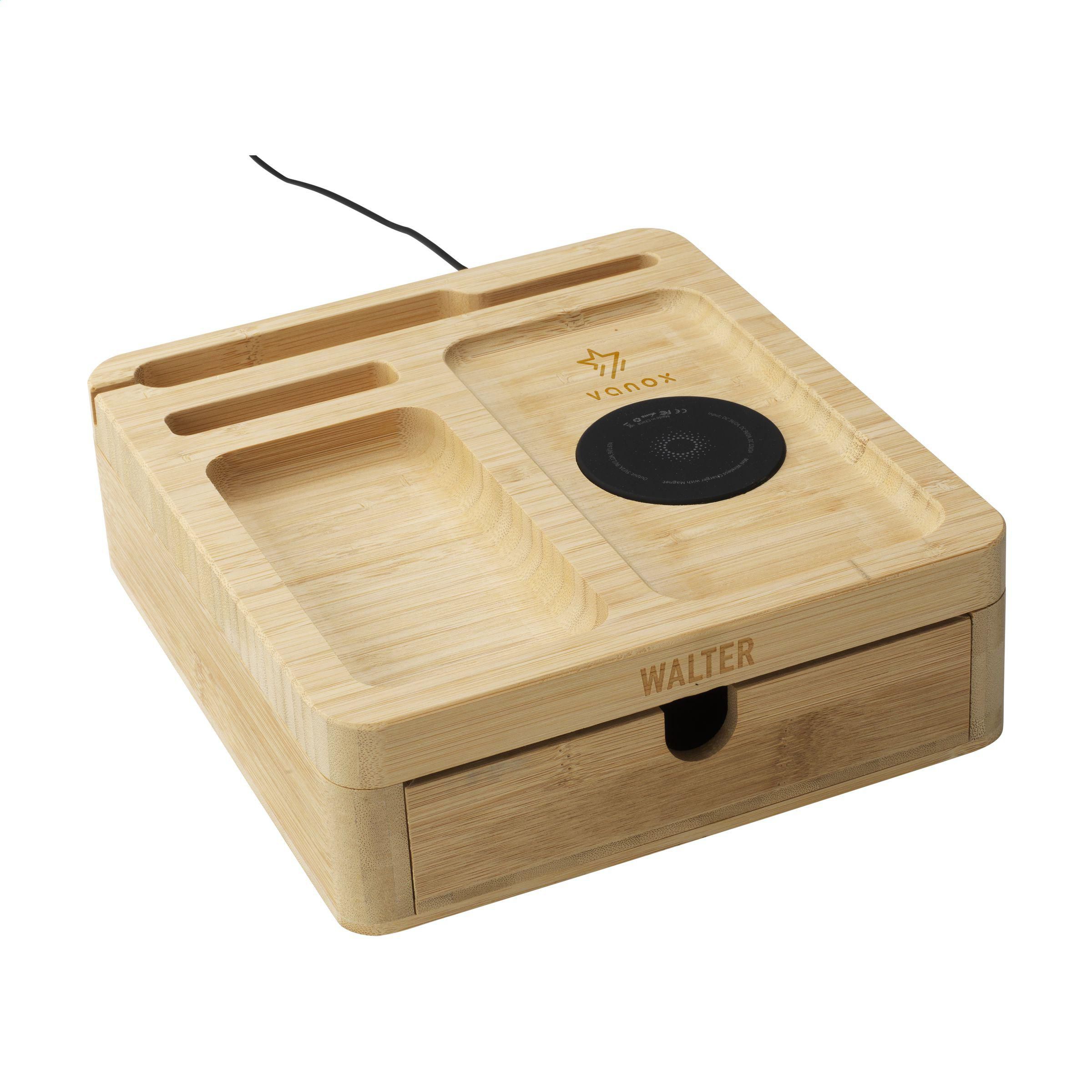 Walter Bamboo Big Dock 15W organizer en oplader bedrukken met logo