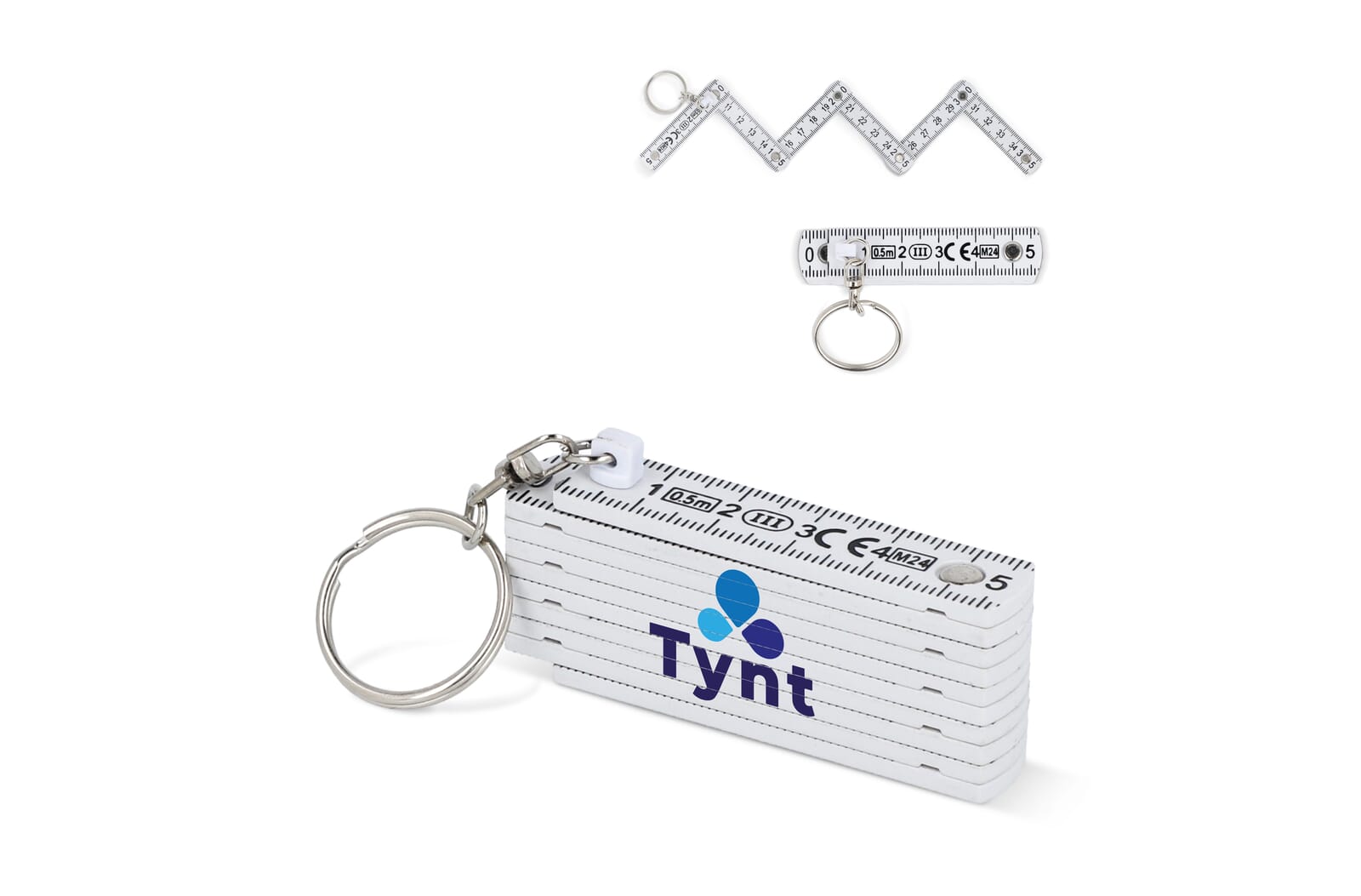 Gekalibreerde duimstok sleutelhanger 0,5m bedrukken met logo