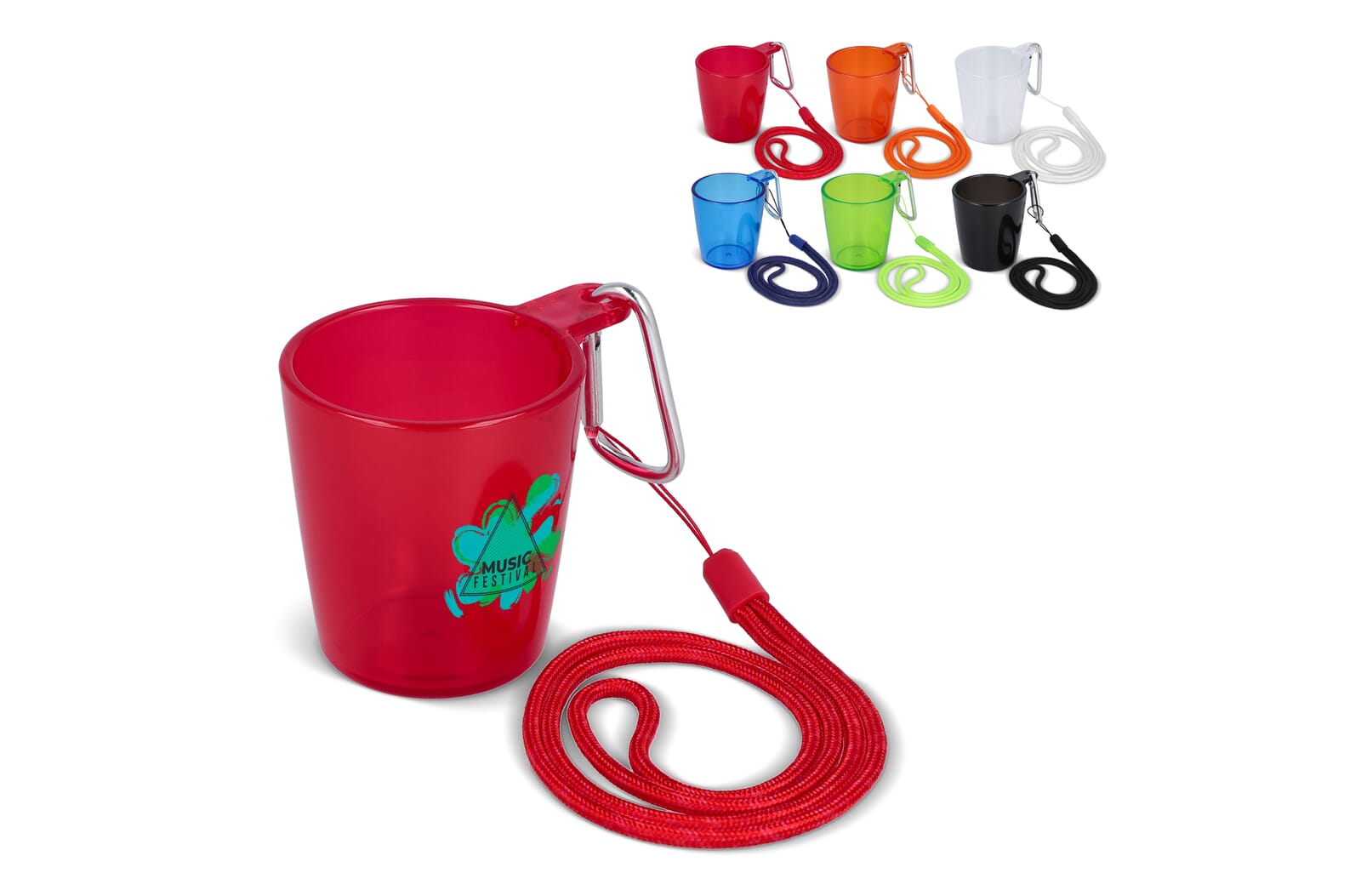 Festival shotglaasje with lanyard bedrukken met logo