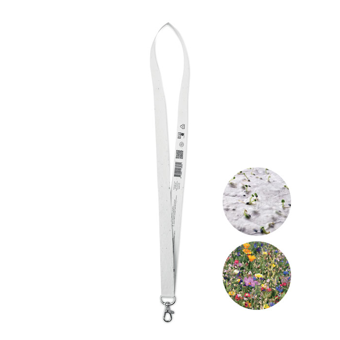 SeedPaper lanyard met haak (2 cm) bedrukken met logo