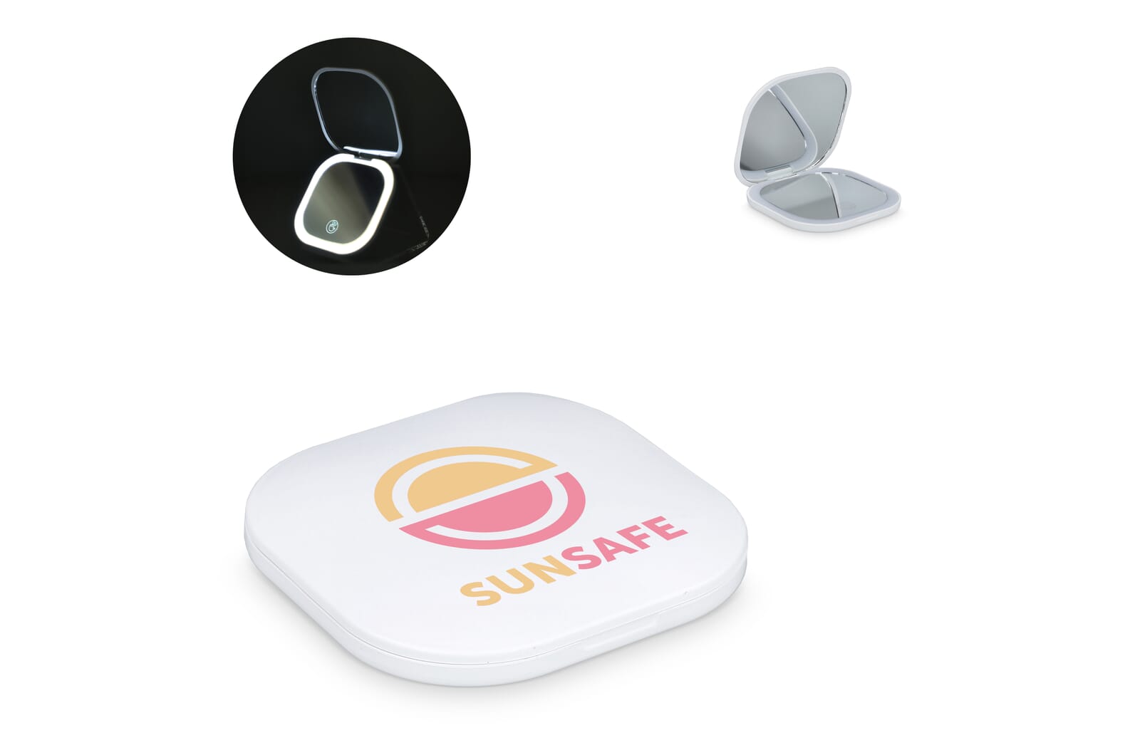 LED compactspiegel 350mAh bedrukken met logo