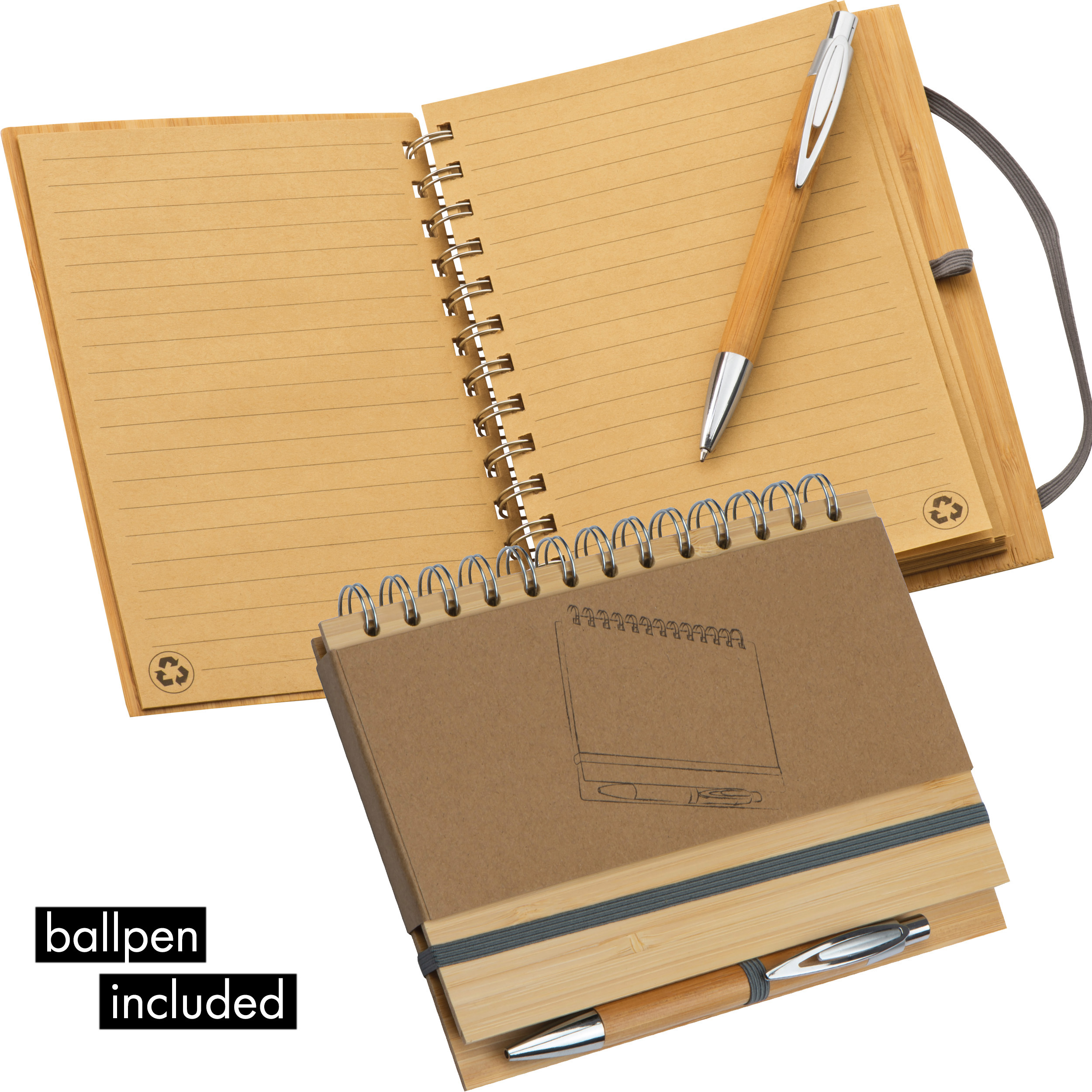 Kimber Blocknote A5 van bamboe bedrukken met logo