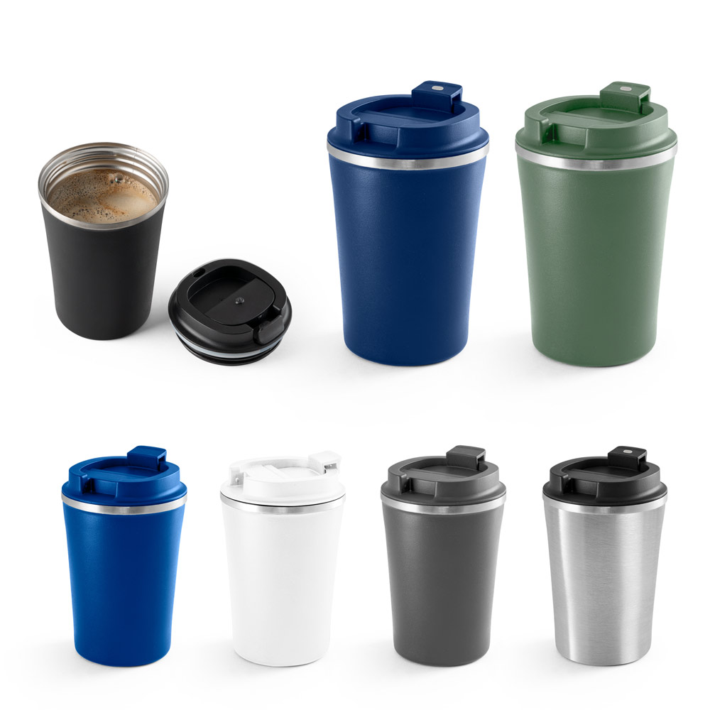 PHELPS. Reisbeker van roestvrij staal en PP 470 mL bedrukken met logo