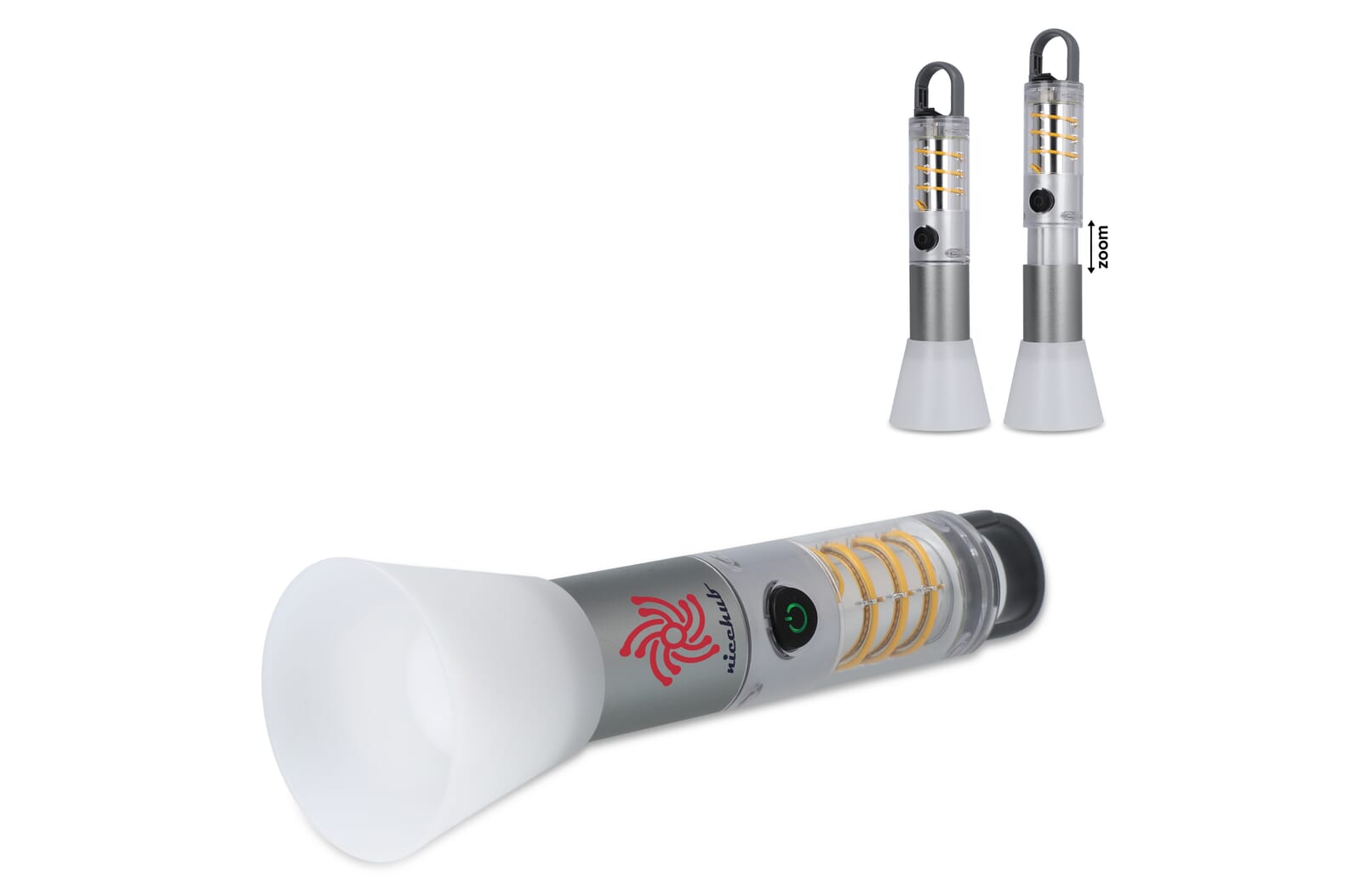 Multifunctionele zaklamp van gerecycled materiaal bedrukken met logo