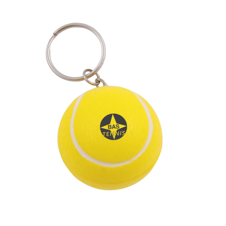 Anti-stress Tennisbal met sleutelhanger bedrukken met logo