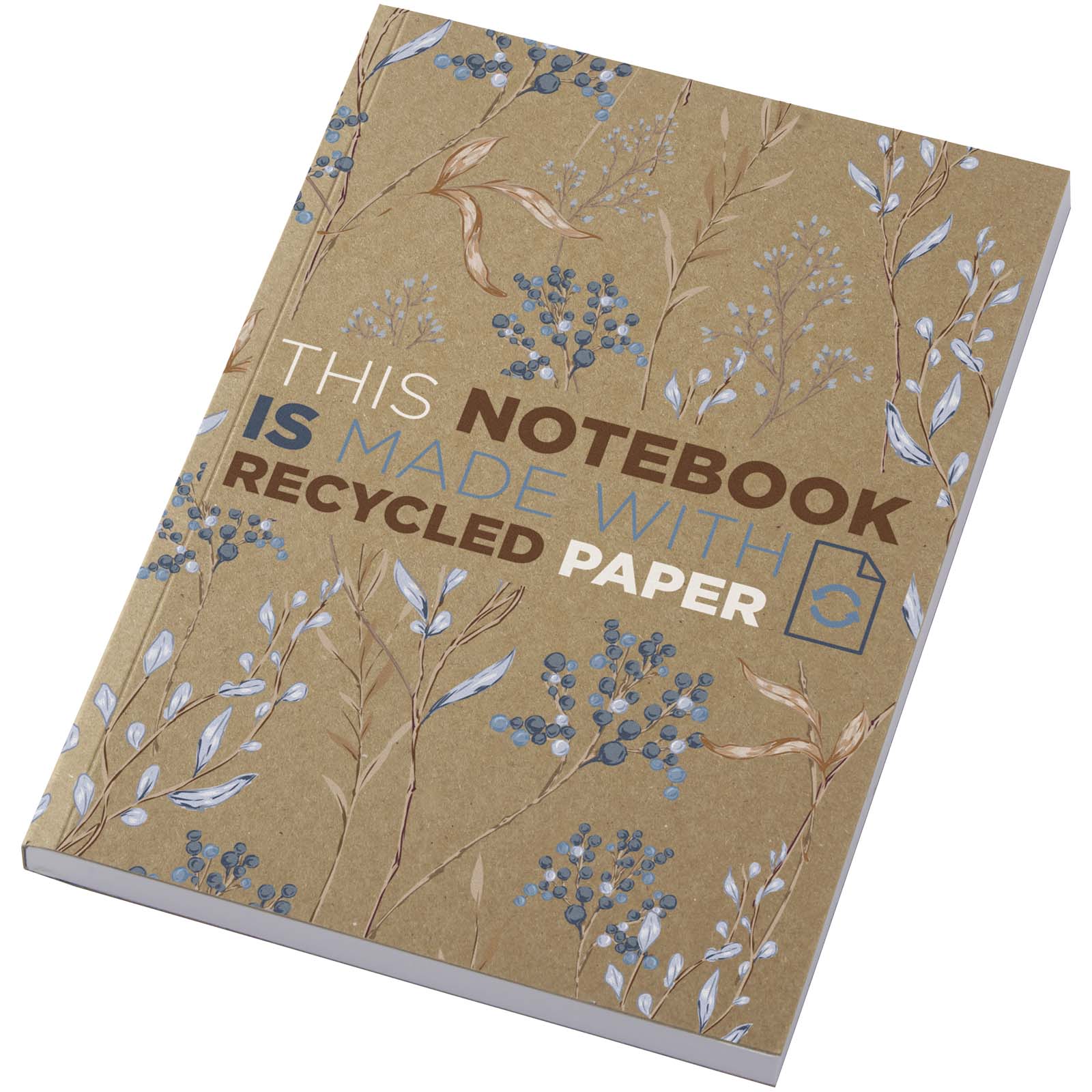 Novella Austen A5 gerecycled notitieboek met zachte cover, 100 vellen bedrukken met logo