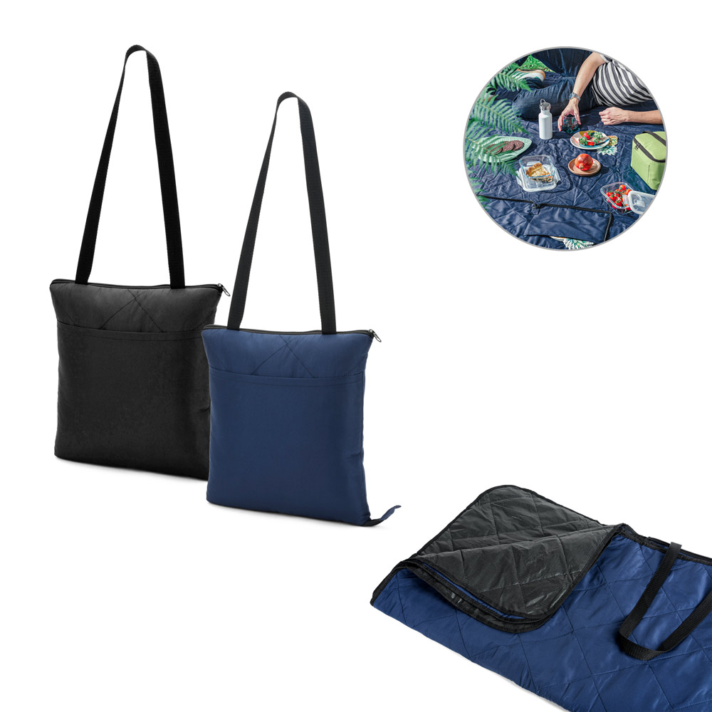 GRADY. Opvouwbaar picknickdeken in rPET en PEVA bedrukken met logo