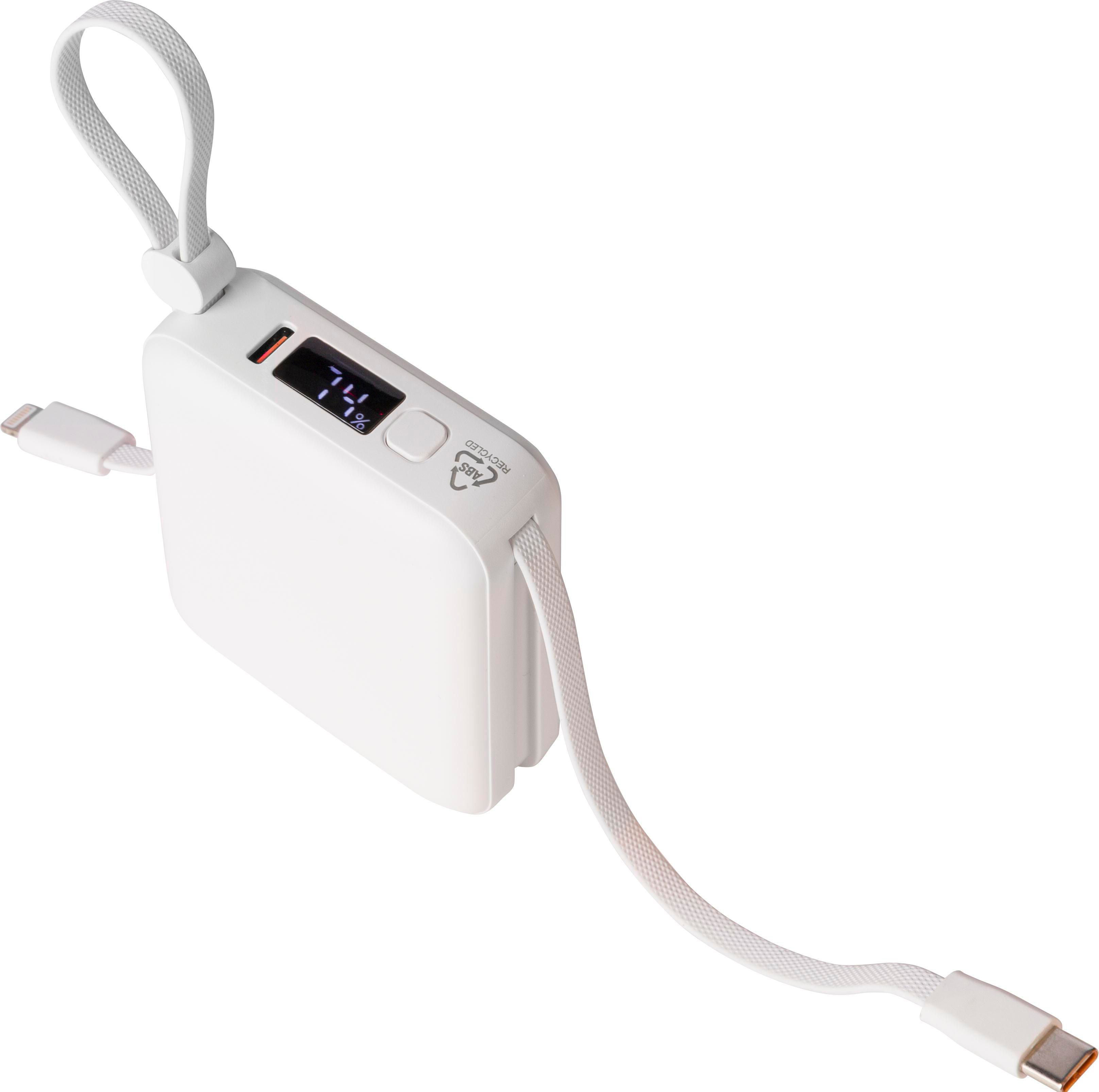 Gerecycled ABS powerbank Jona bedrukken met logo