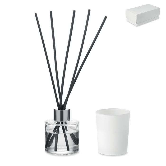 Vanille diffuser & kaarsenset bedrukken met logo