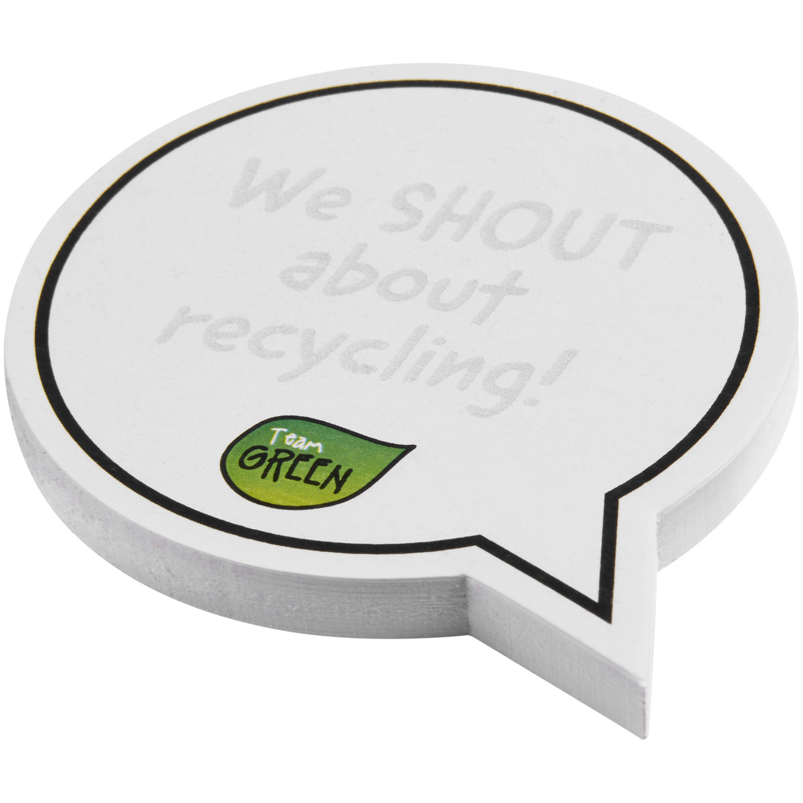 Sticky-Mate® tekstballonvormige gerecyclede sticky notes bedrukken met logo