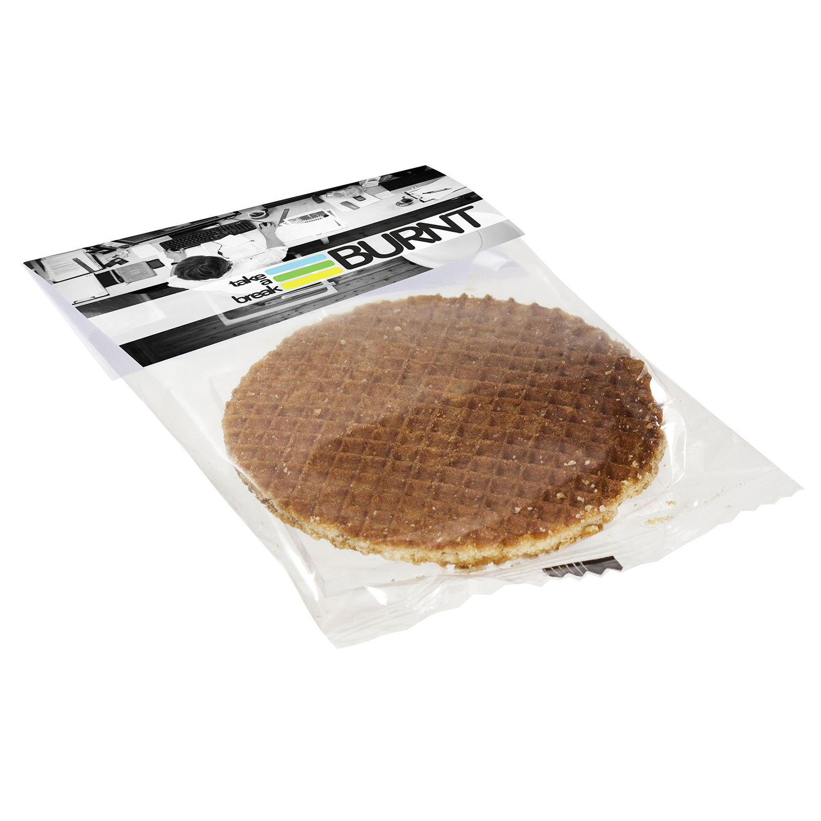 Stroopwafel met kopkaartje bedrukken met logo