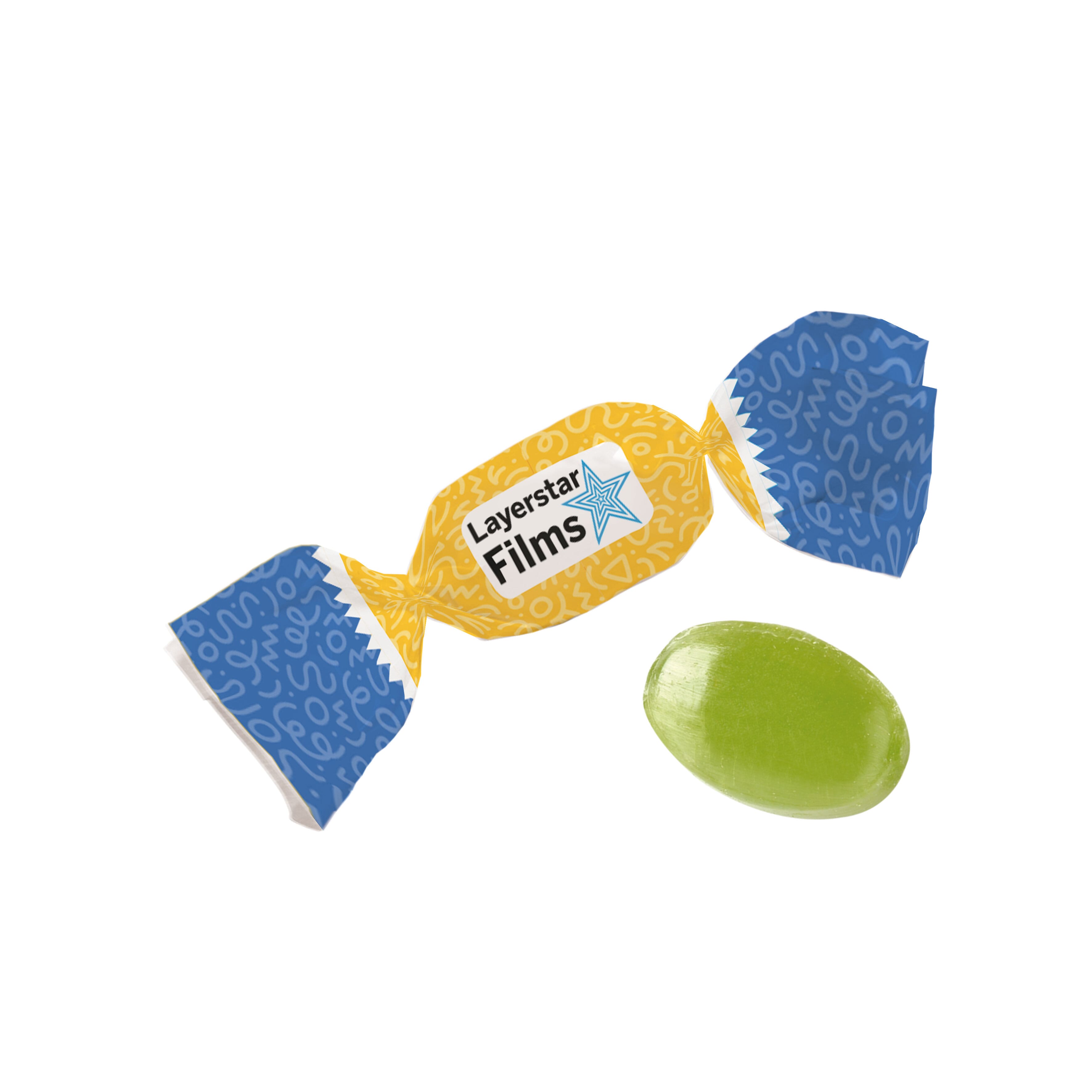 Zuurtje in flowpack bedrukken met logo