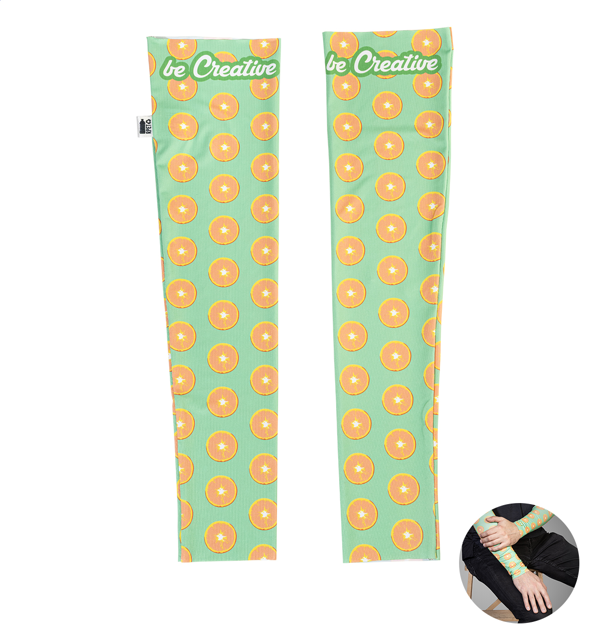 CreaLimb custon made RPET armmouwen bedrukken met logo