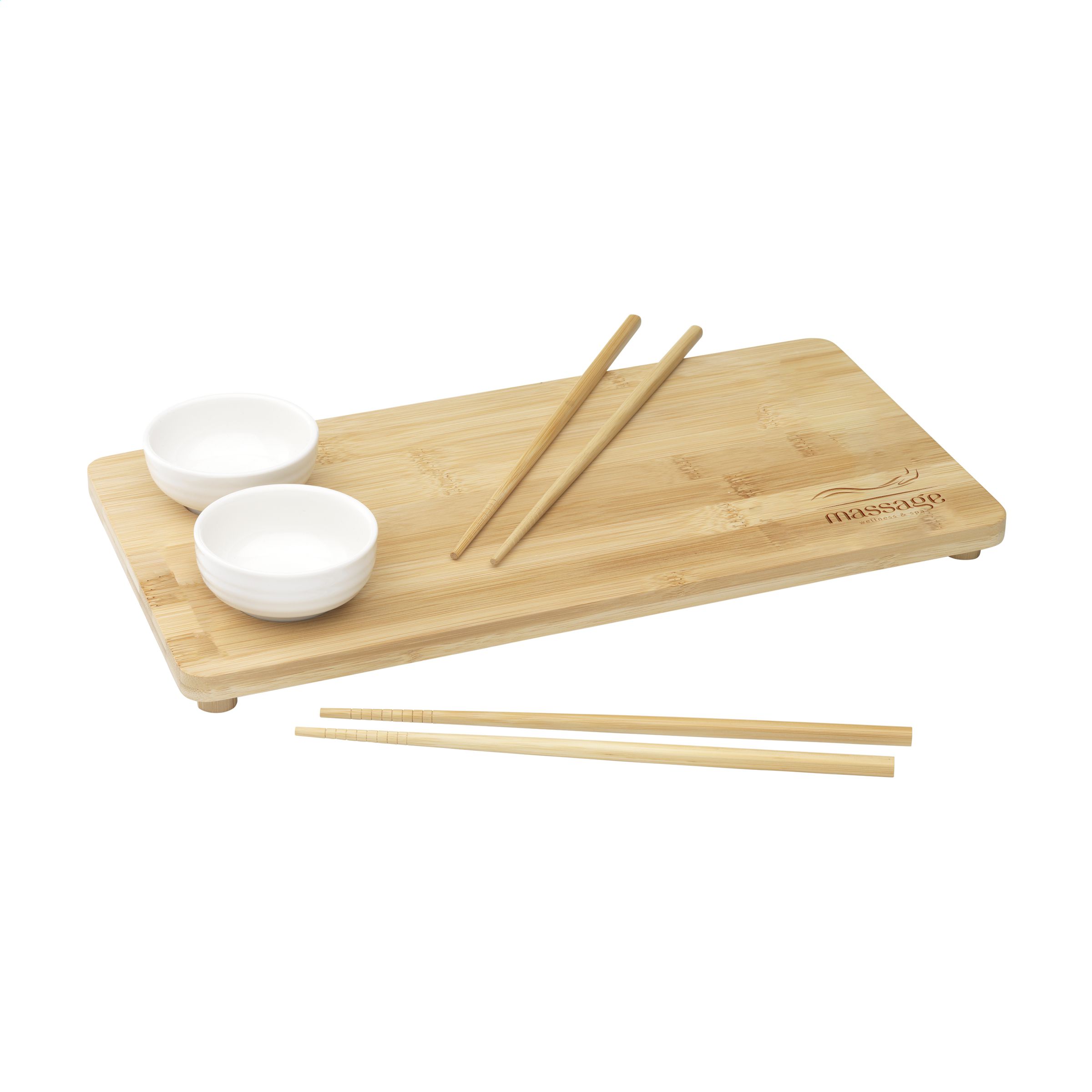 Sashimi Bamboo Sushi Tray geschenkset bedrukken met logo