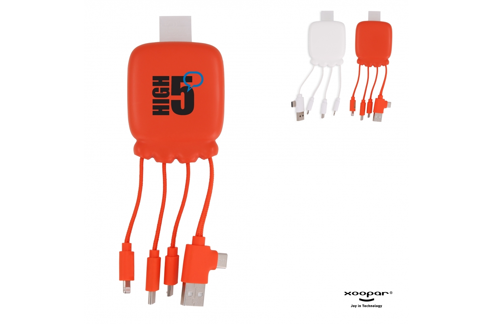 3192 | Xoopar Octopus Gamma 2 Bio Charging cable with 3.000mAh Powerbank bedrukken met logo