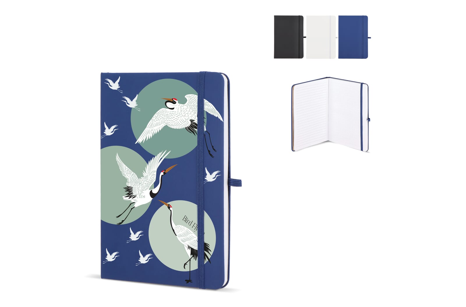 Notitieboek Olmo hardcover PU A5 met sticky notes bedrukken met logo