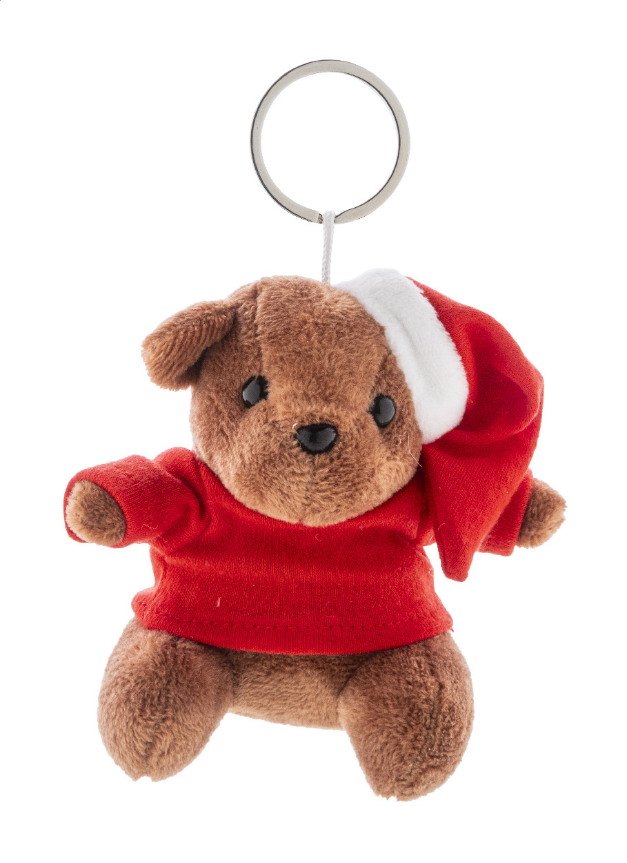 Julnalle pluche kerst teddybeer sleutelhanger bedrukken met logo