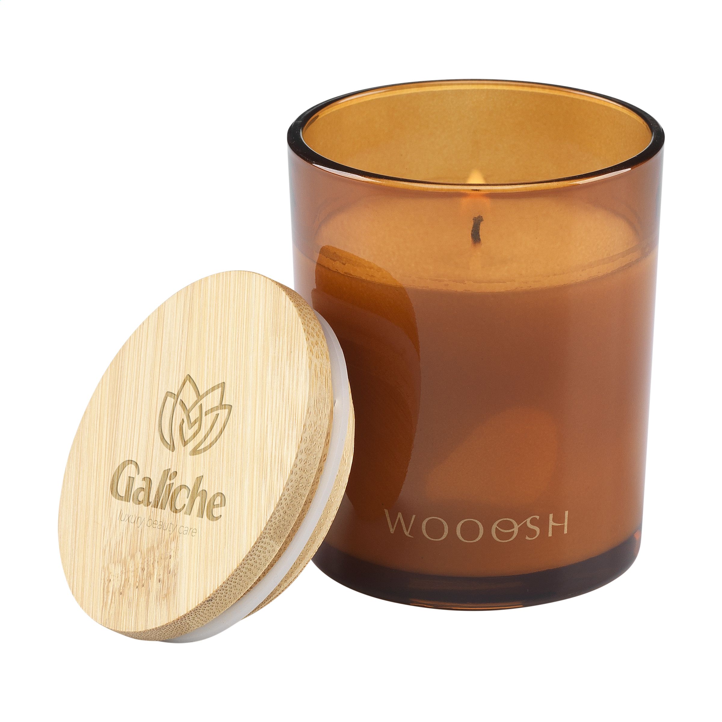 Wooosh Scented Candle Musk Peach geurkaars bedrukken met logo