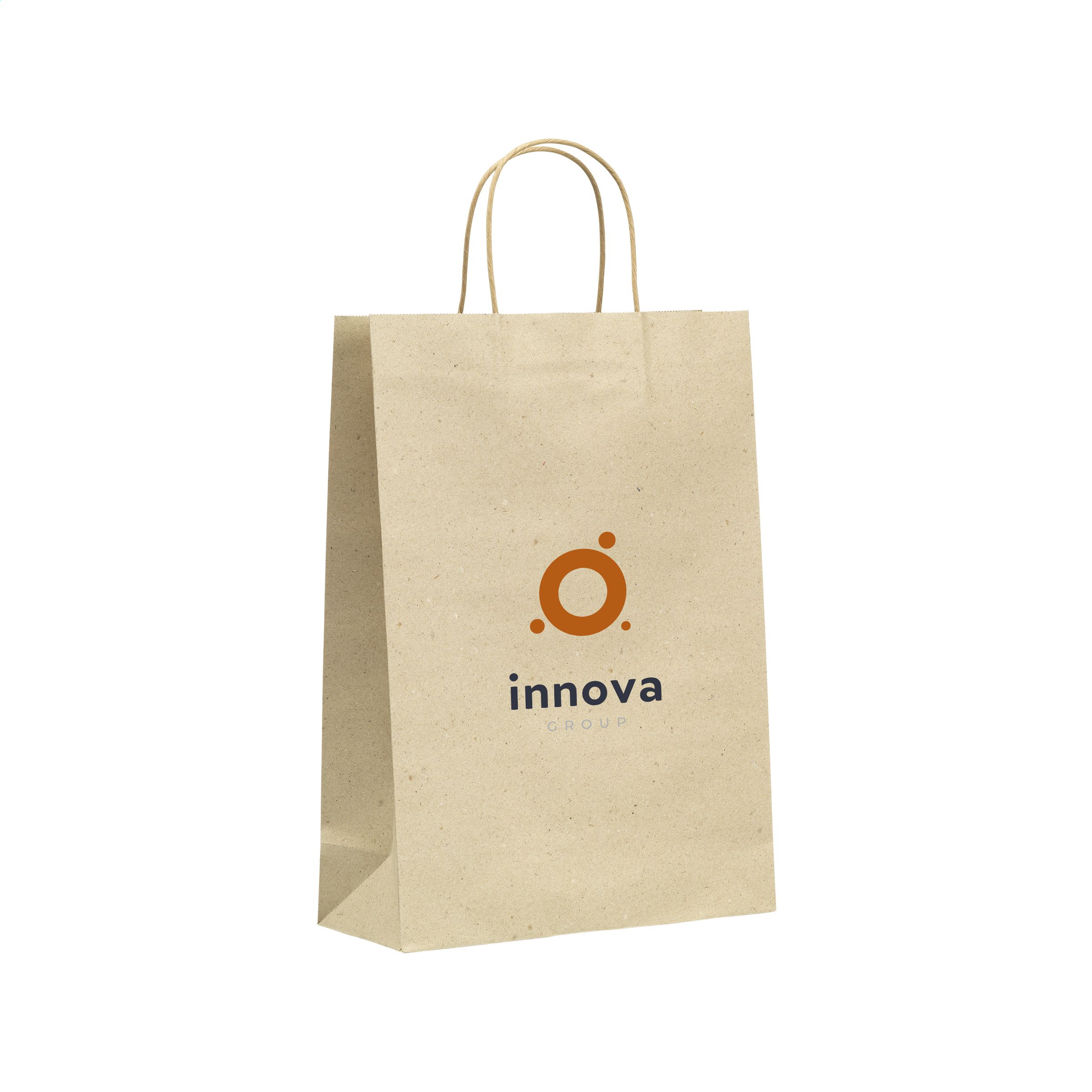 Leaf It Bag gerecycled graspapier (120 g/m²) L bedrukken met logo