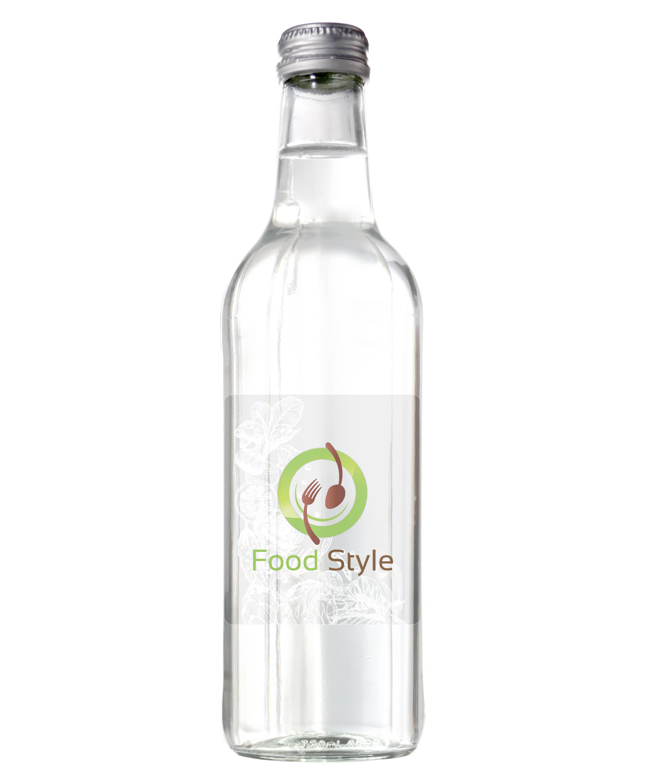 Glazen fles met 330 ml bronwater bedrukken met logo