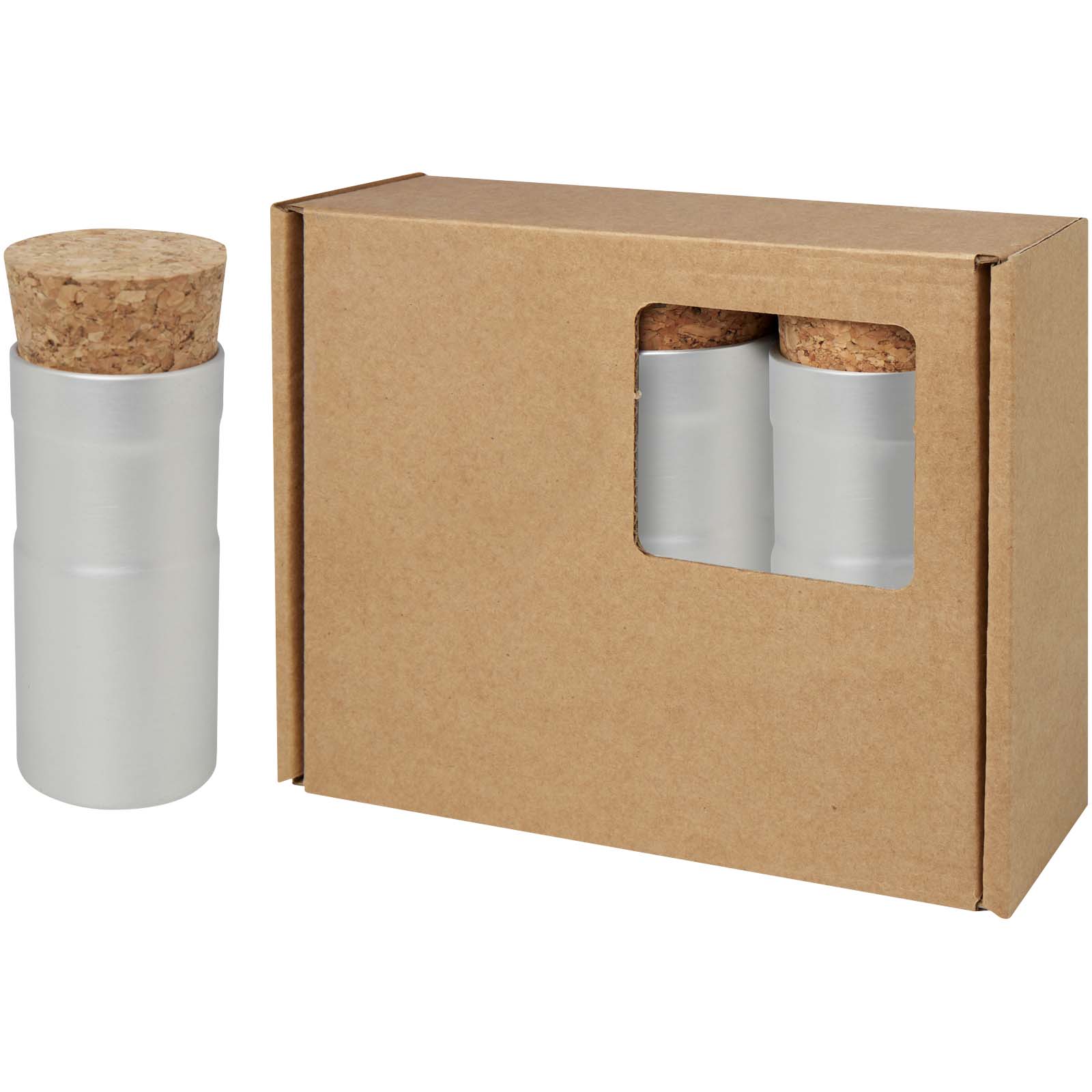 Hey Pots tuin voor op het bureau met kruidenmix, set van drie bedrukken met logo