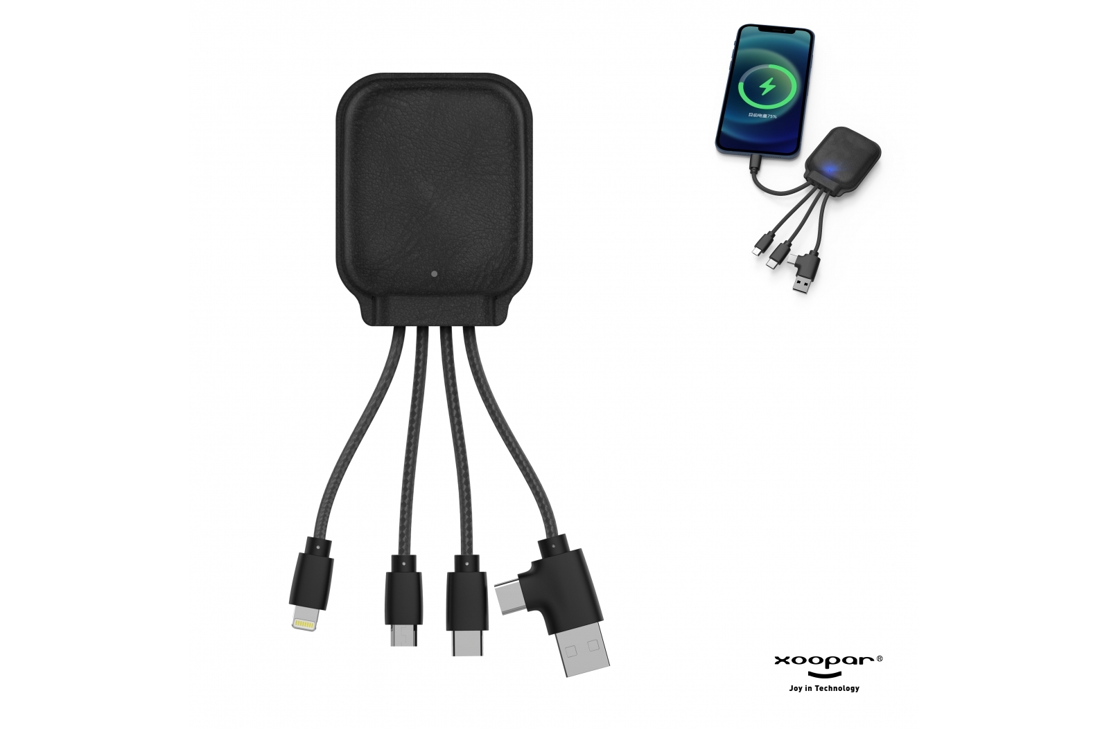 4001 | Xoopar Iné Gamma Charging cable with NFC and 3.000mAh Powerbank bedrukken met logo