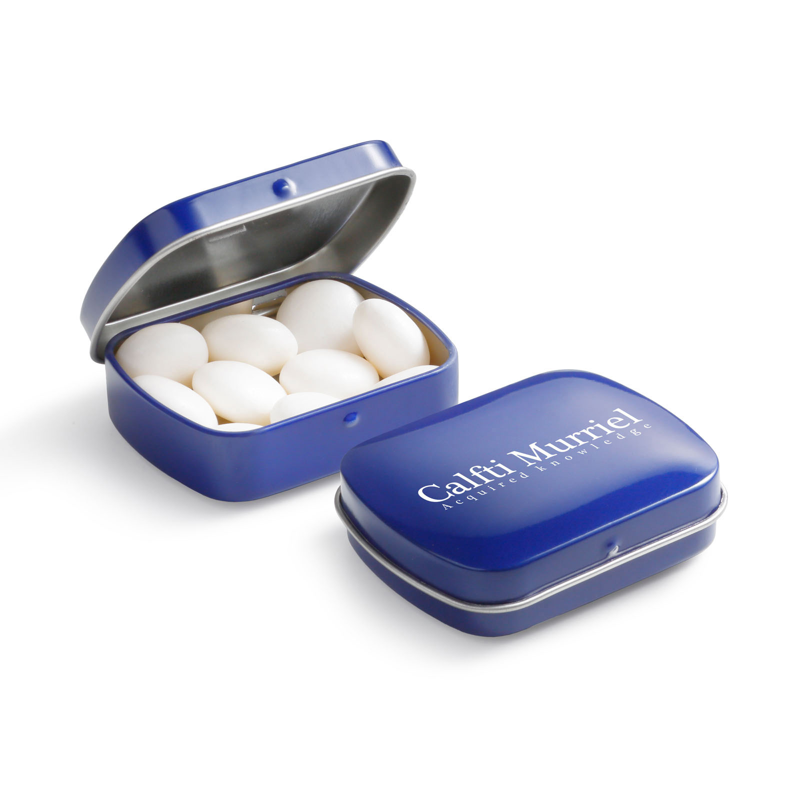 Mini scharnierblikje Mentos bedrukken met logo