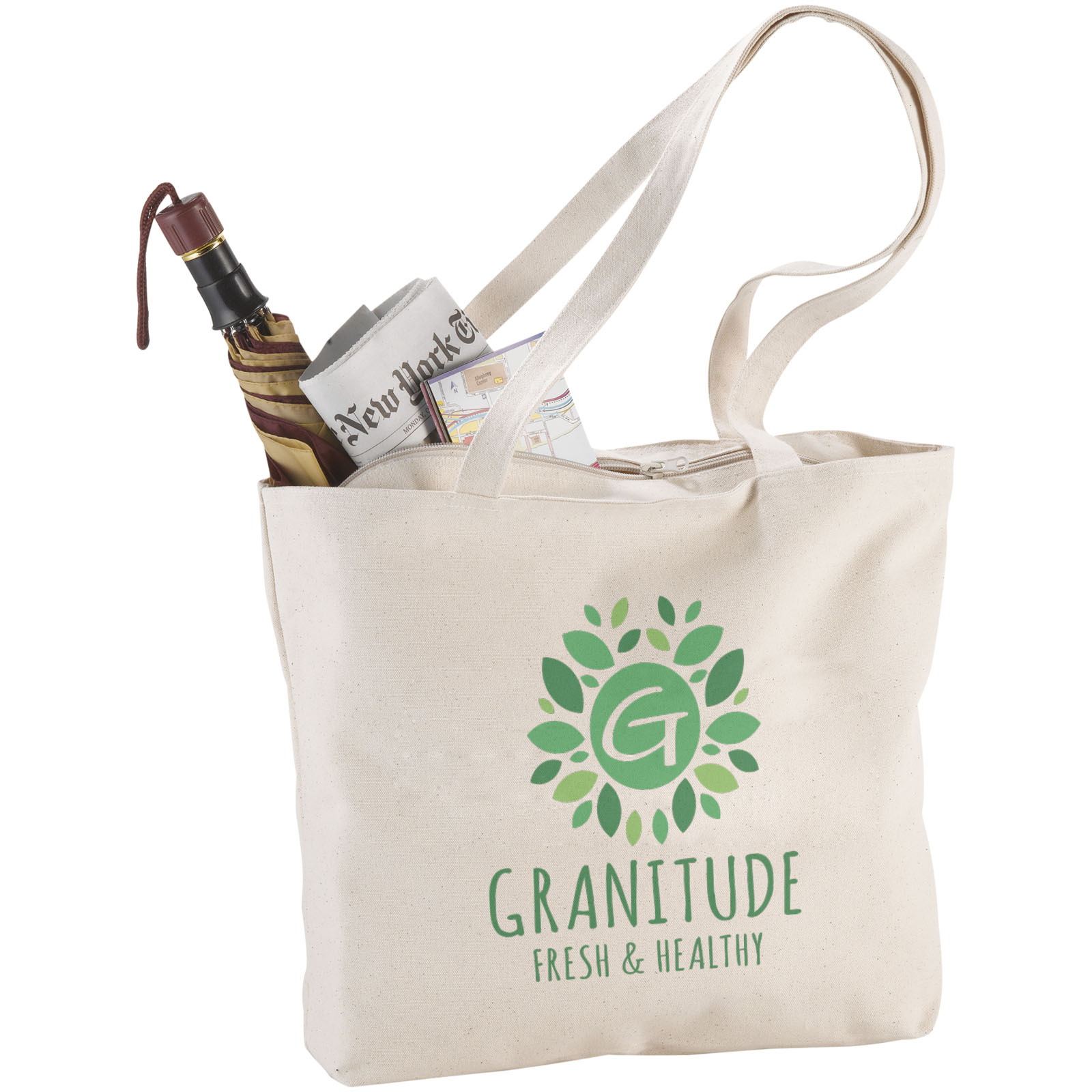 Indore katoenen draagtas (340 g/m²) bedrukken met logo