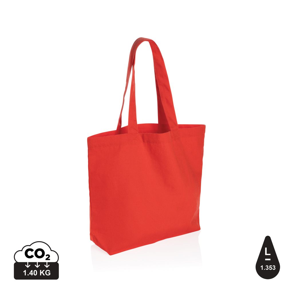 Impact Aware™ Recycled Canvas Shopper met Vakje (240g/m²) bedrukken met logo