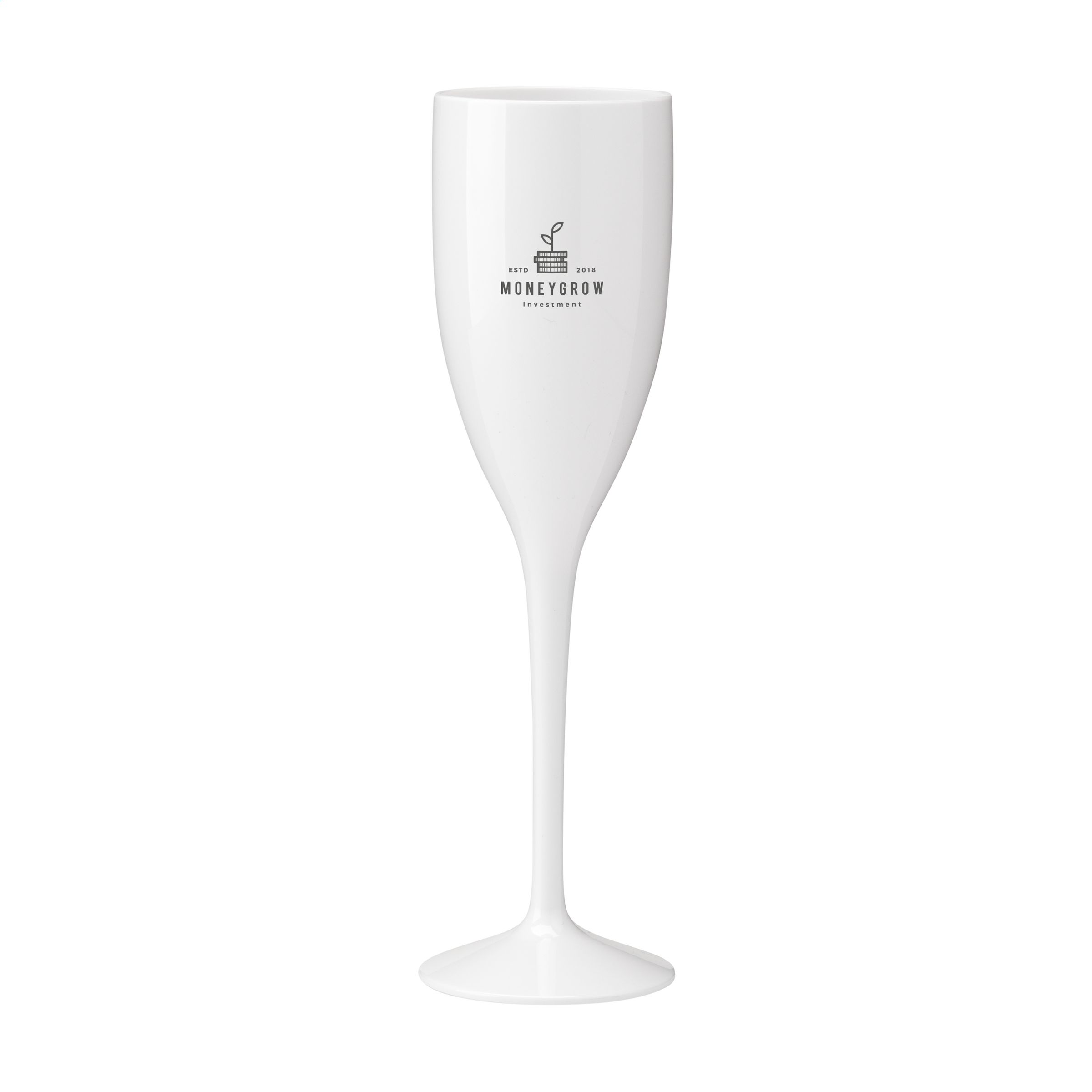 Lunaire Herbruikbaar Kunststof Champagneglas 150 ml bedrukken met logo
