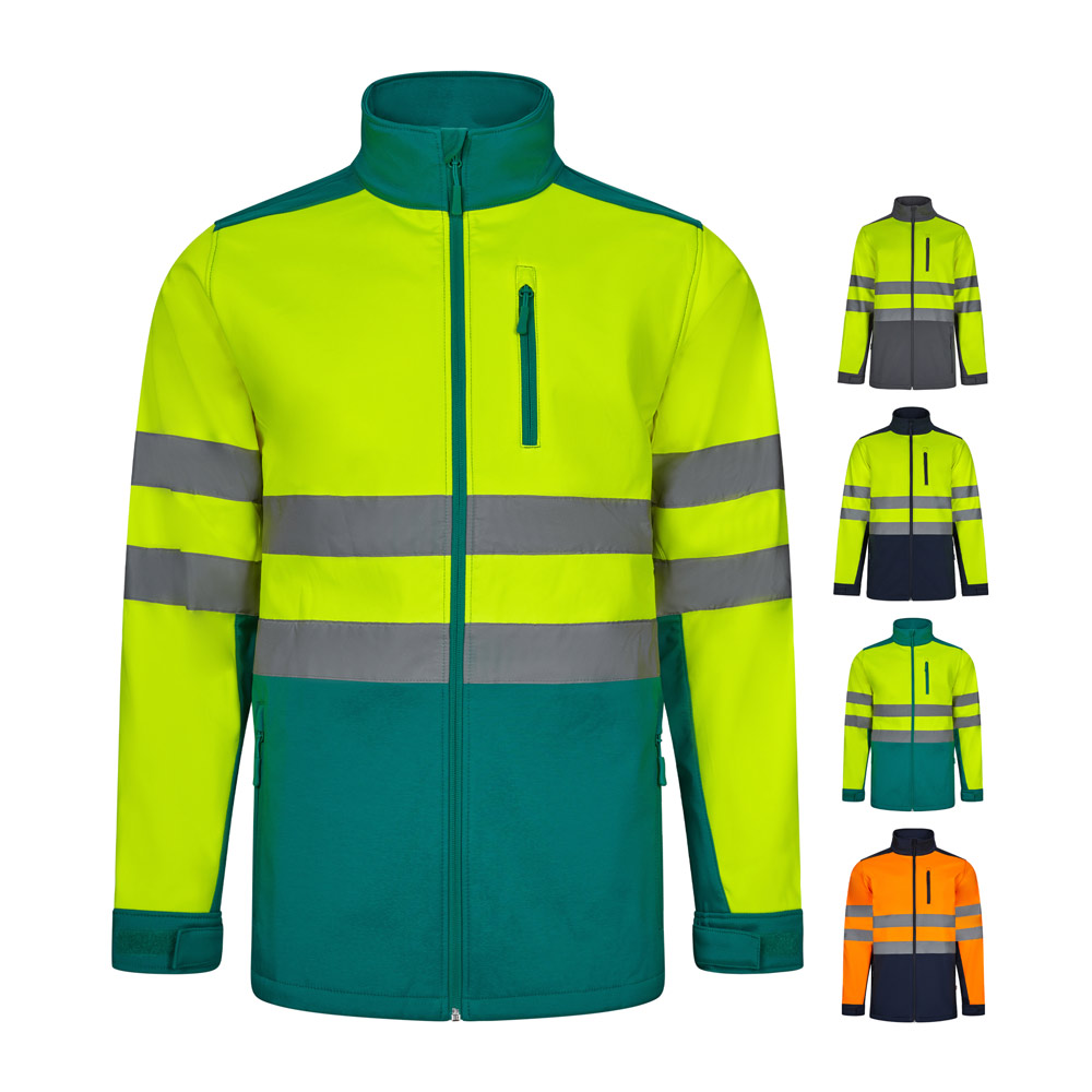 VL HESTIA. Tweekleurig softshell jack (280g/m²) van polyester (96%) en elastaan (4%) bedrukken met logo