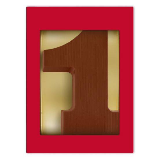 Chocolade cijfer melk (80 gram) bedrukken met logo