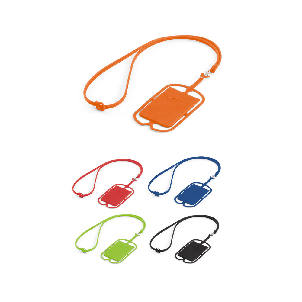 NICOLAUS. Kaartenhouder met smartphonehouder bedrukken met logo