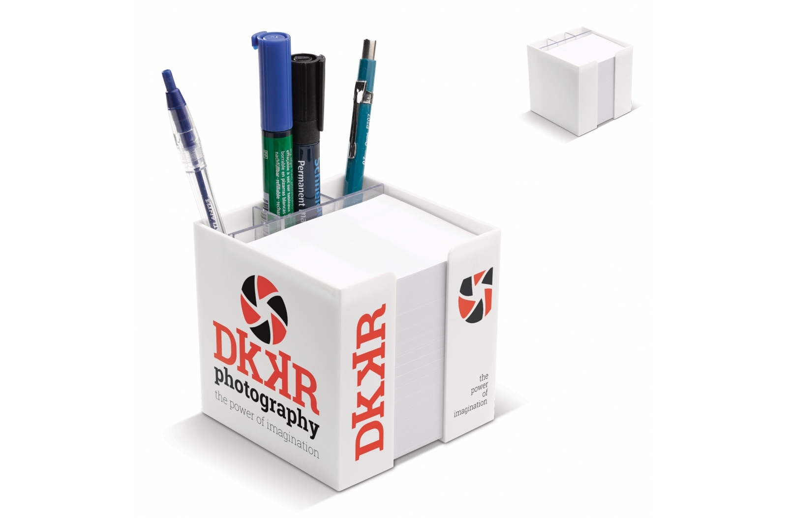 Kubushouder 800 vellen 10x10x10cm bedrukken met logo