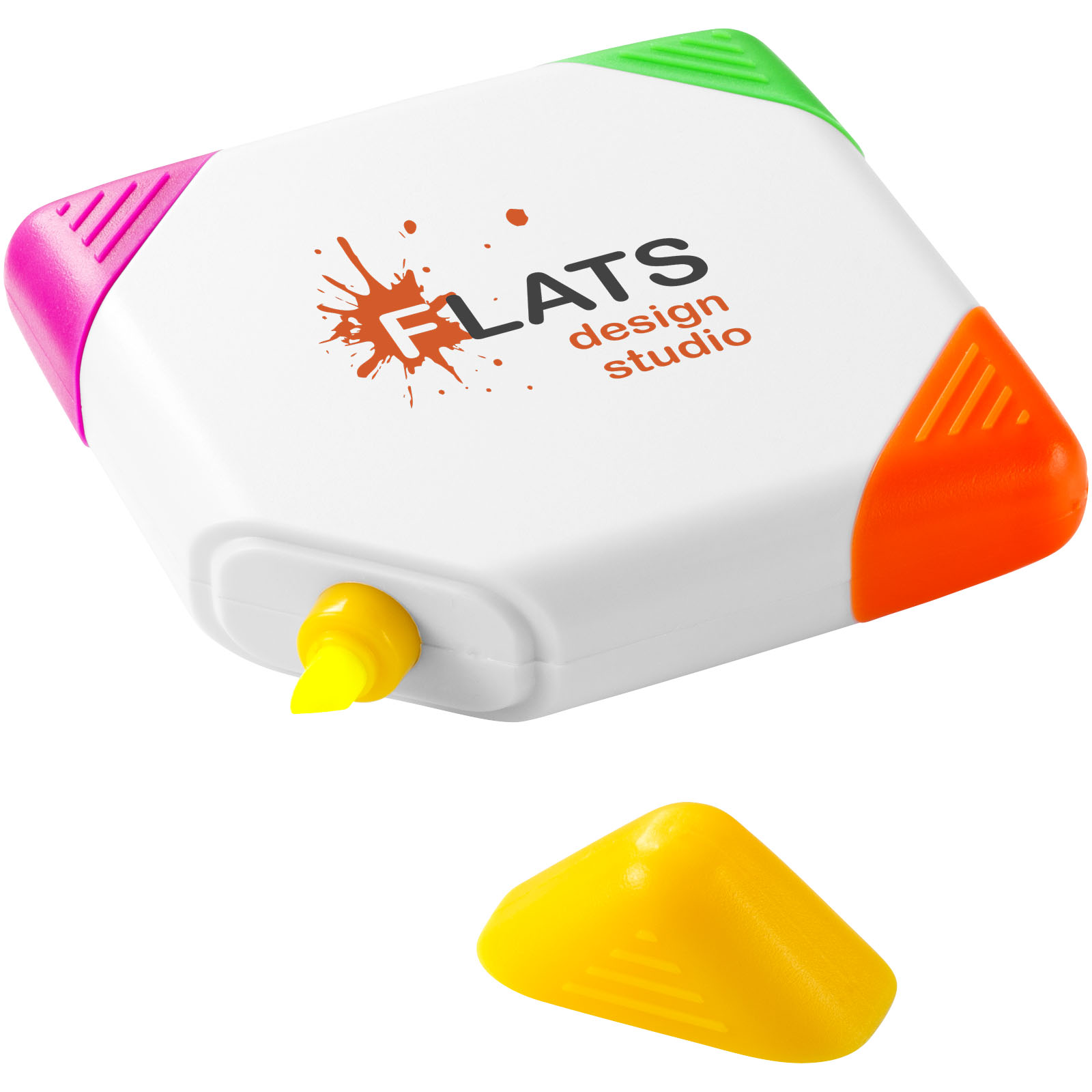 Guichan vierkante markeerstift met 4 kleuren bedrukken met logo