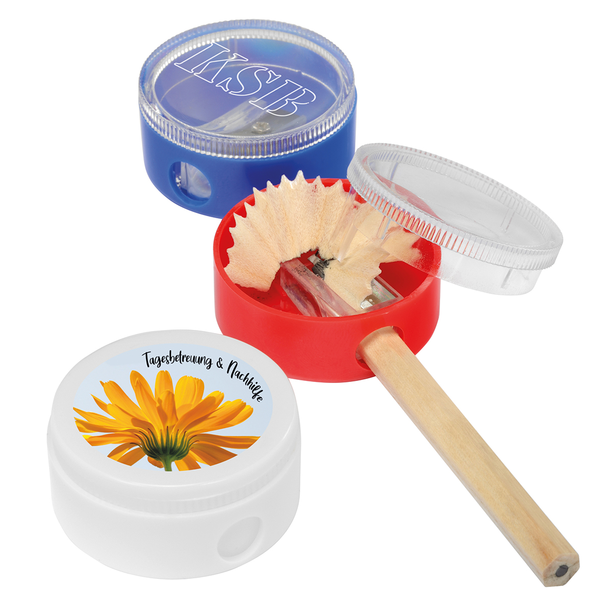 Sharpener, round bedrukken met logo