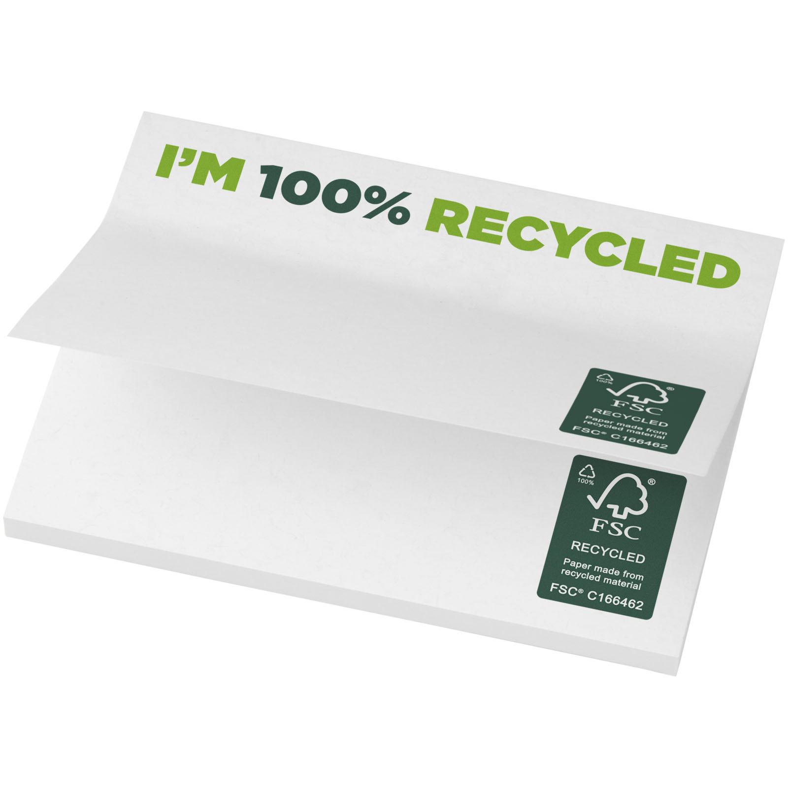 Sticky-Mate® gerecyclede sticky notes 100 x 75 mm bedrukken met logo