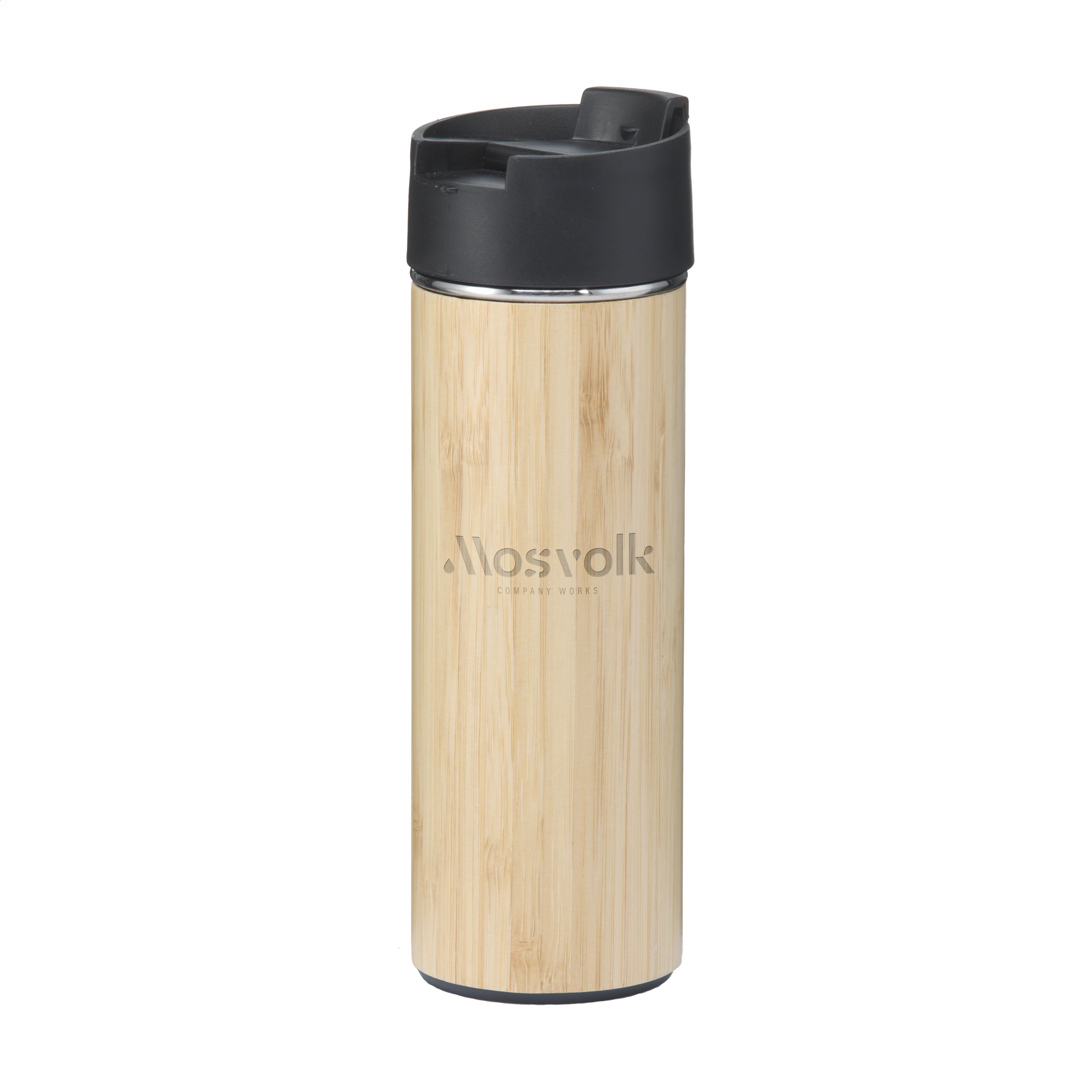 Bamboe thermosbeker (350 ml) bedrukken met logo