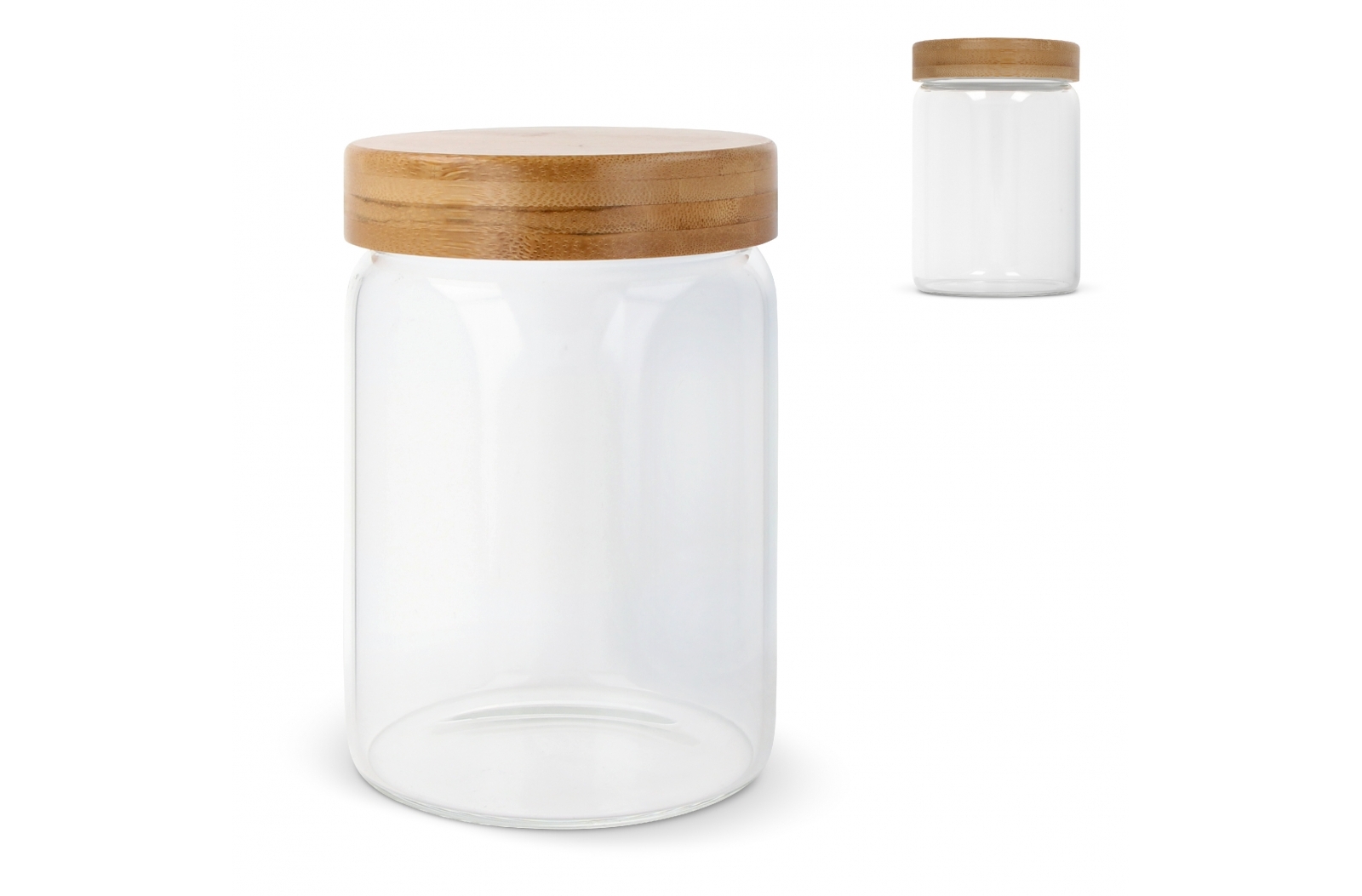 Luvera Canister glas & bamboe (900 ml) bedrukken met logo