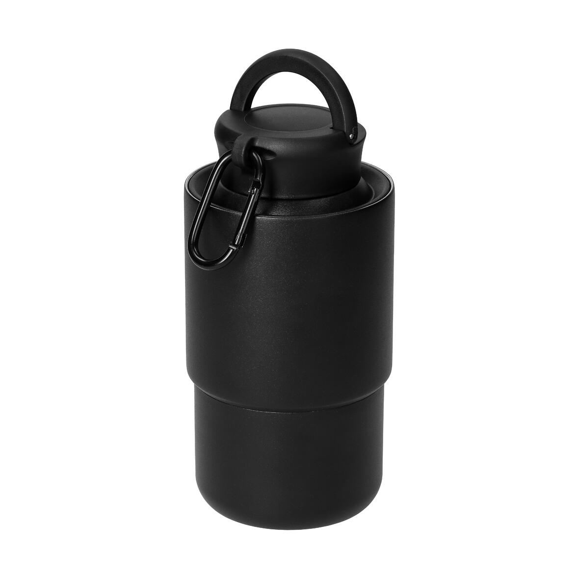 Stainless steel cup with carabiner ‘Trail’ bedrukken met logo