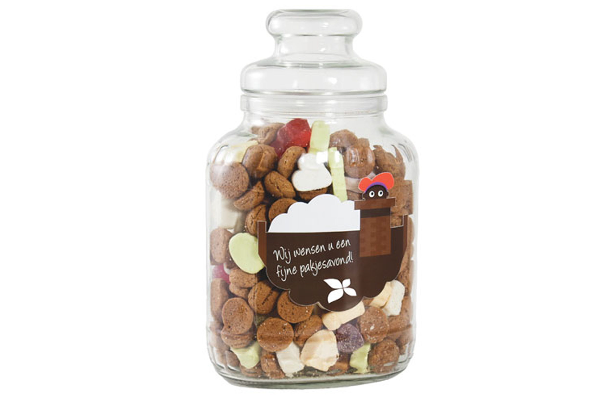 Sinterklaas snoepgoed in snoeppot bedrukken met logo