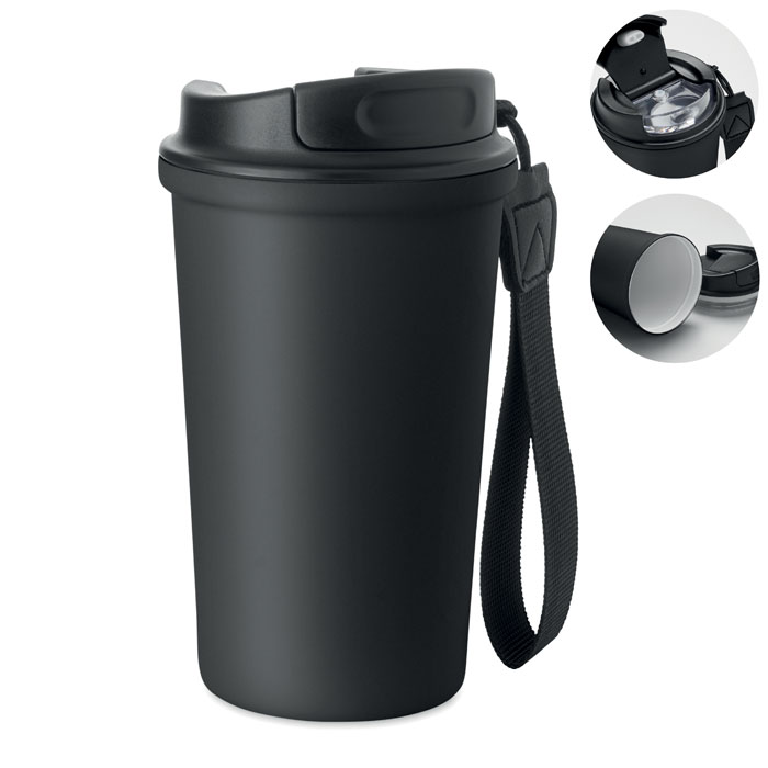 Gerecycled stalen beker 400ml bedrukken met logo