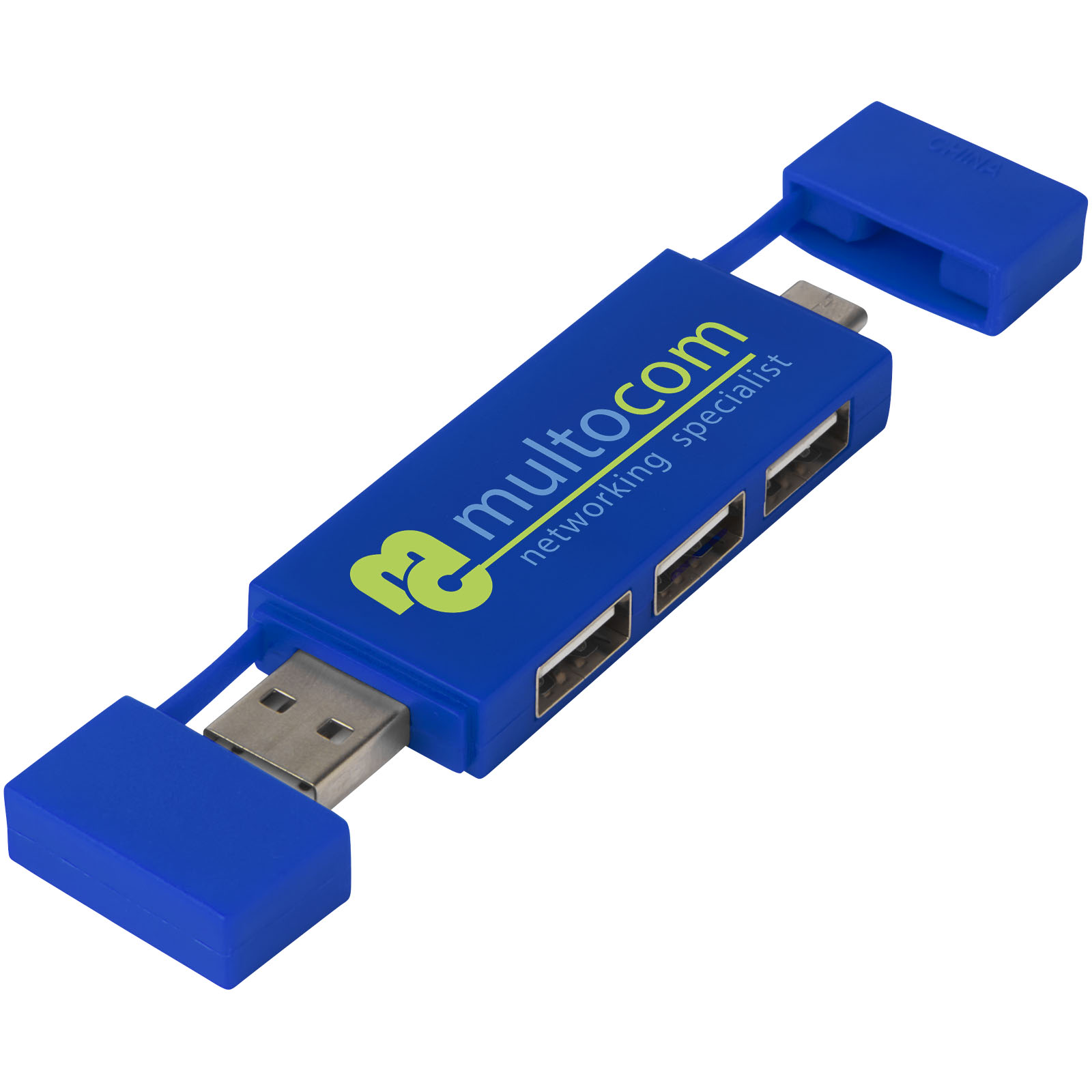 Dentur dubbele USB 2.0 hub bedrukken met logo