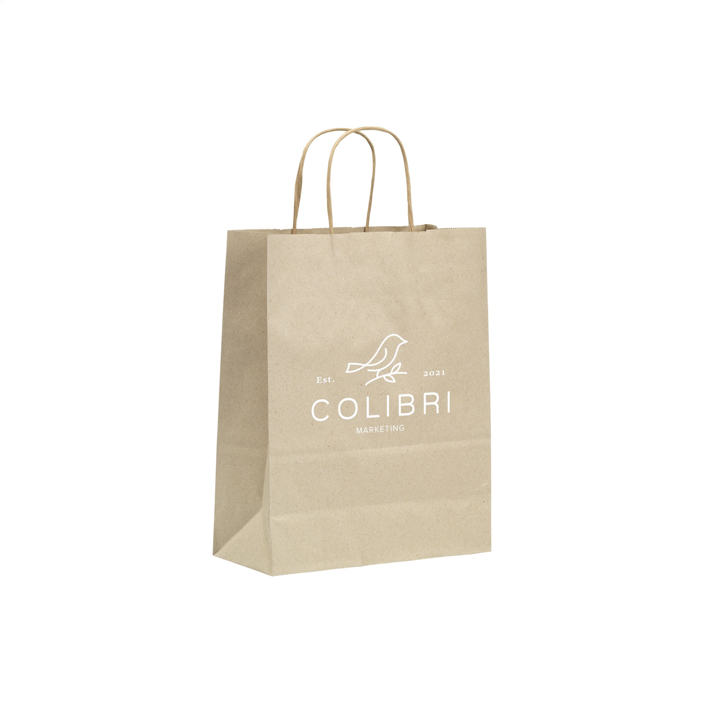 Leaf It Bag gerecycled graspapier (90 g/m²) S bedrukken met logo