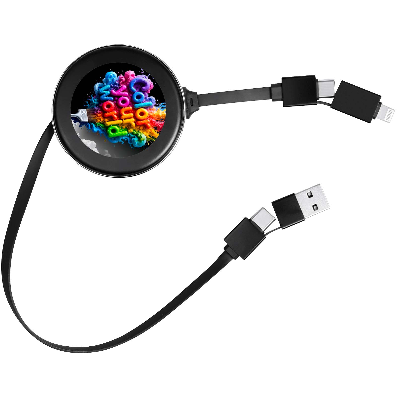 SCX.design C42 4 in 1 oprolbare kabel van 65 W  bedrukken met logo