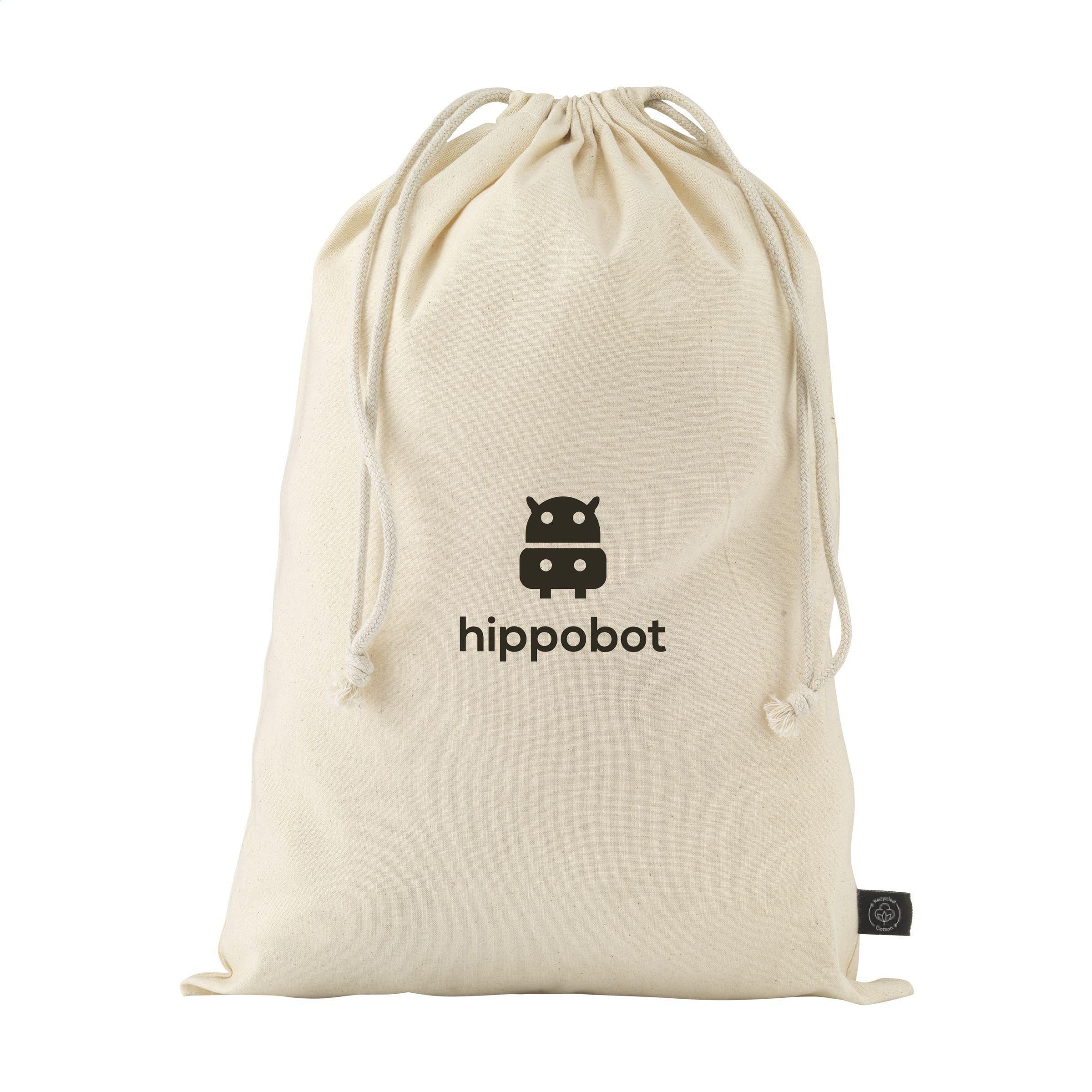 Gift Pouch Naturel GRS Recycled Cotton (150 g/m²) L bedrukken met logo