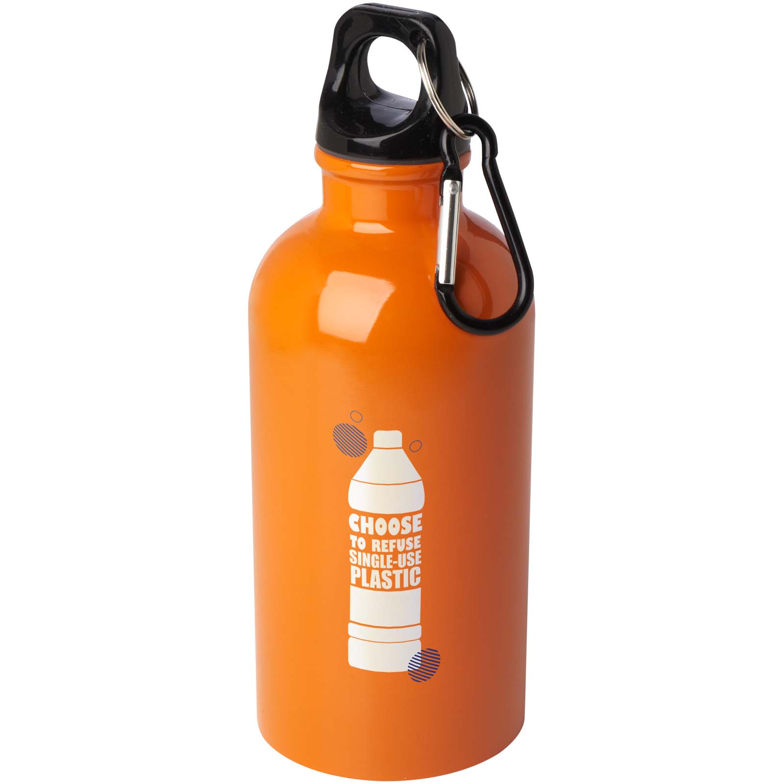 Oregon 400 ml RCS gecertificeerde enkelwandige roestvrijstalen waterfles met karabijnhaak bedrukken met logo