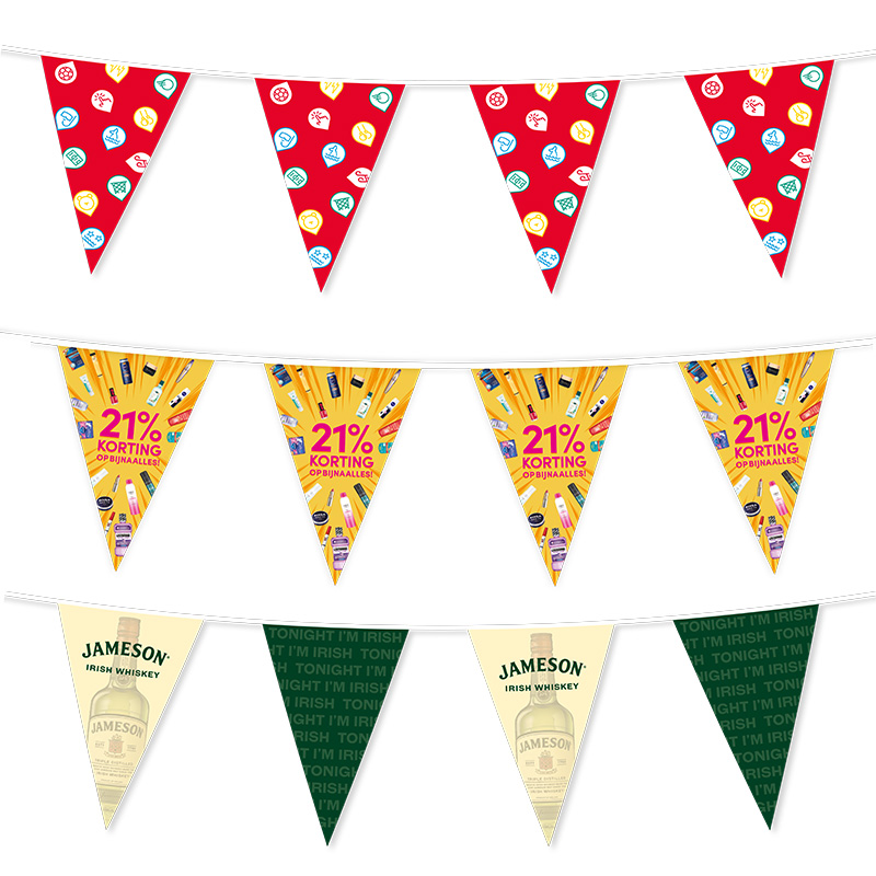 Wimpellijn XL (gesatineerd papier) bedrukken met logo