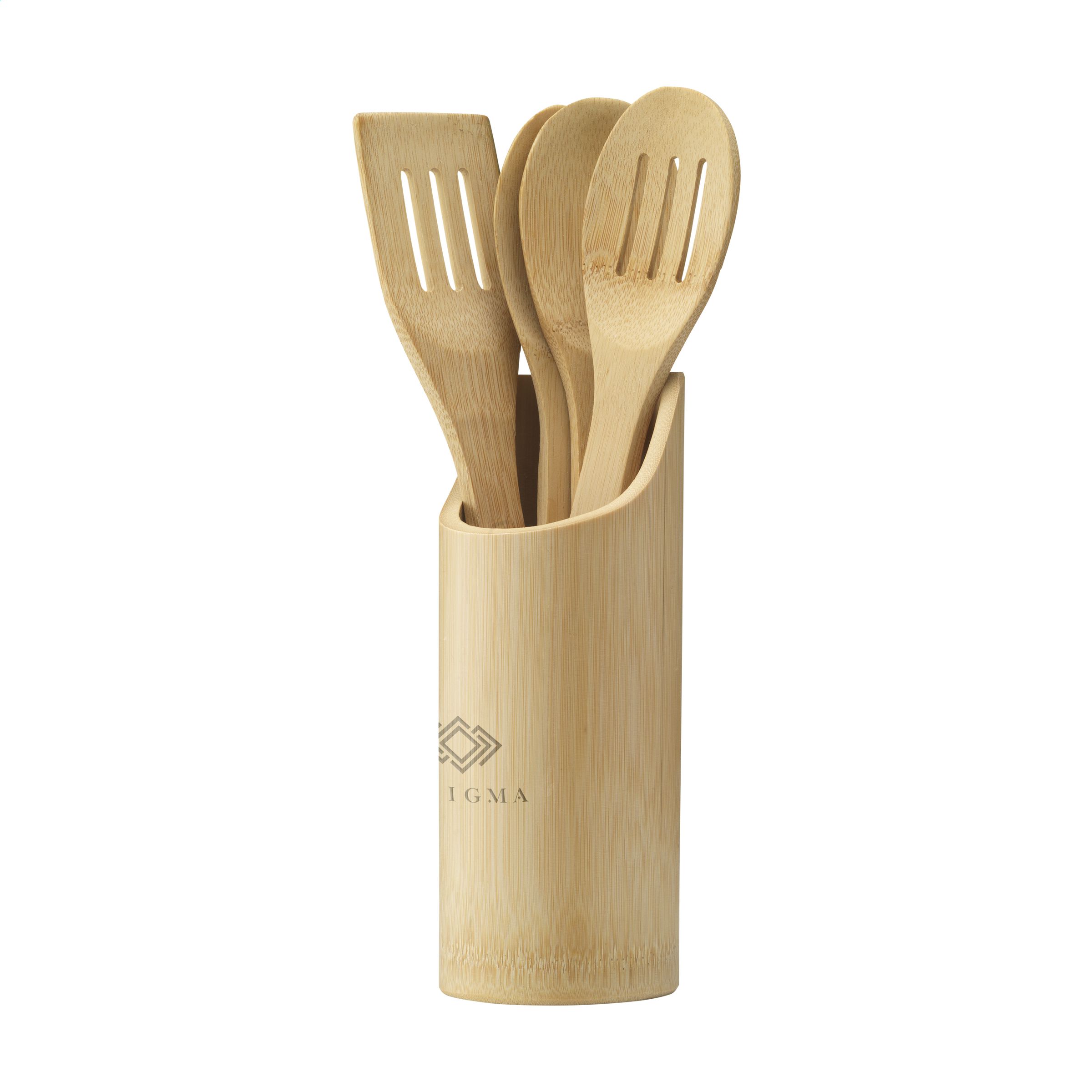 Hapt Bamboo cooking set keukengerei bedrukken met logo